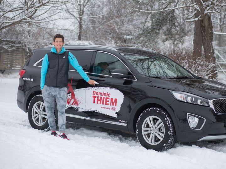 Luxury cars endorsed advertised promoted driven by tennis male female players sports sponsors list Dominic Thiem - Kia Motors