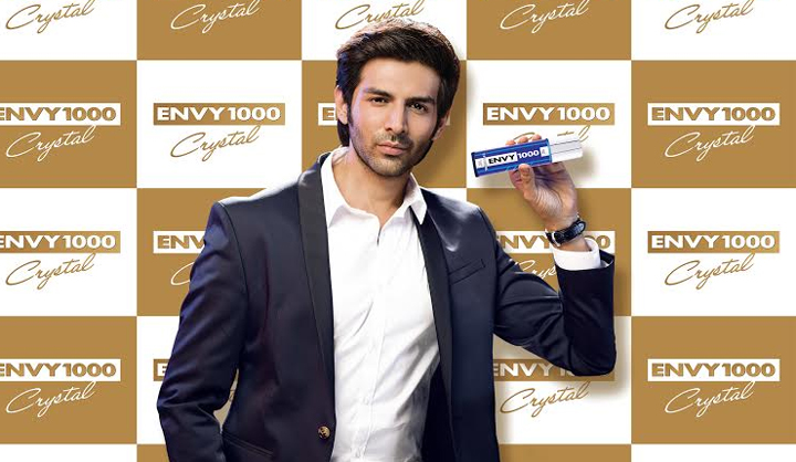 Kartik Aaryan Brand Associations/Brand Ambassador/Endorsement/Advertising/TVCs/Promotions list deodorant Envy 100 Crystal