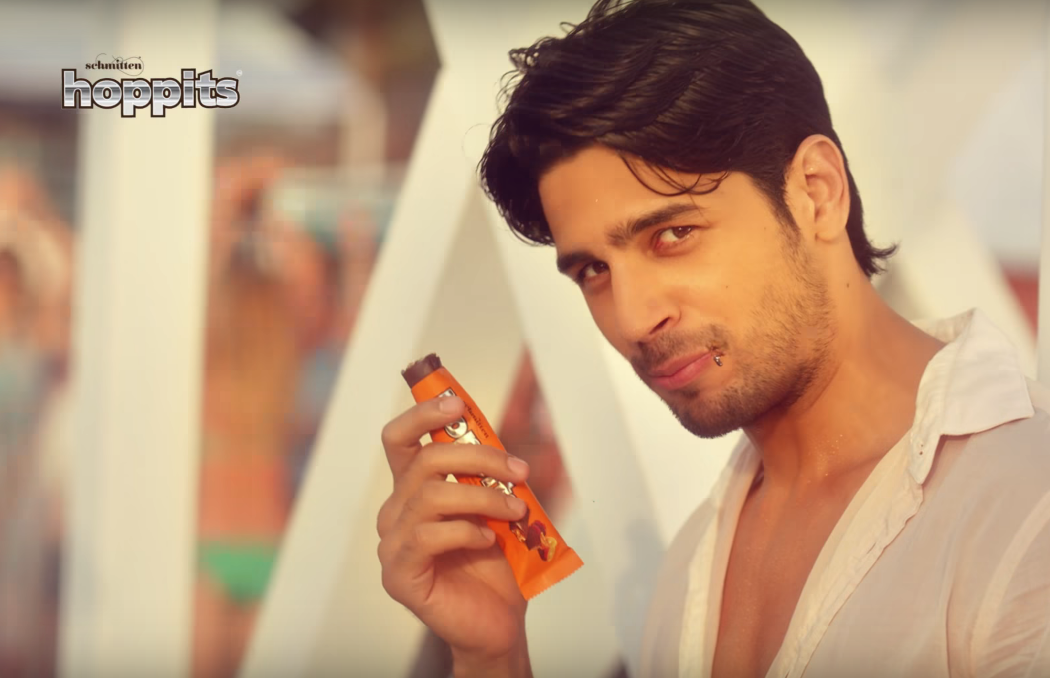 Sidharth Malhotra brand endorsements list ambassador TVCs advertisements Hoppits Chocolates