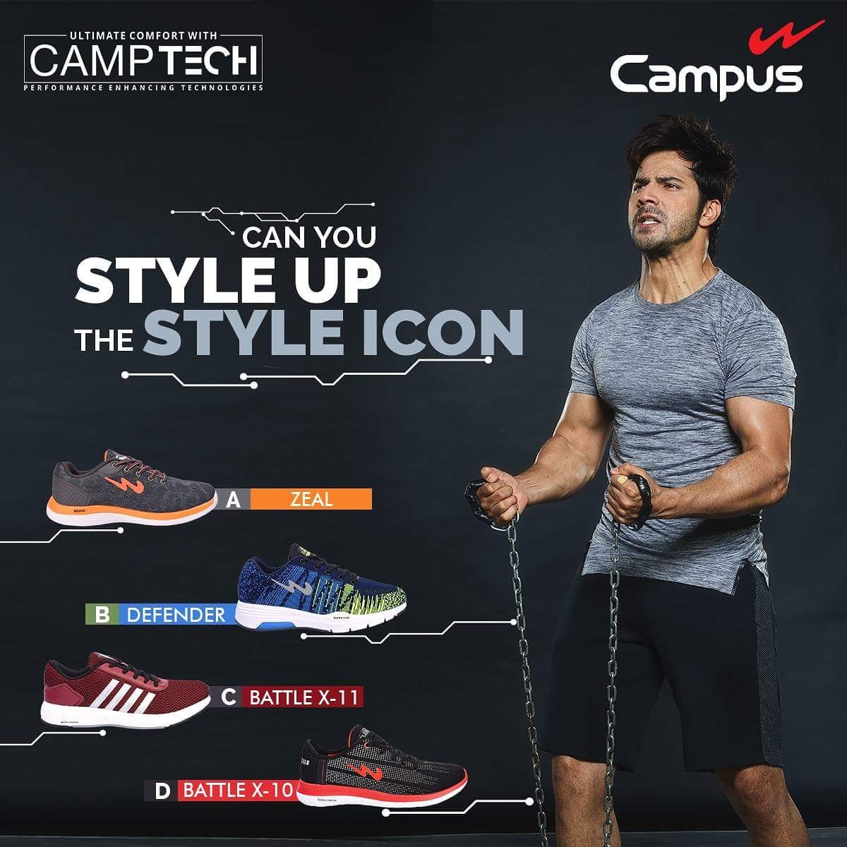 Varun Dhawan Brand Endorsements Ambassador Advertising Marketing Campaign TVC Advertisement Campus Shoes
