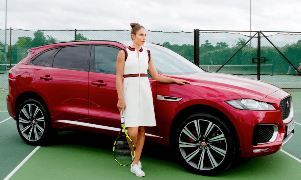 Luxury cars endorsed advertised promoted driven by tennis male female players sports sponsors list Johanna Konta Jaguar
