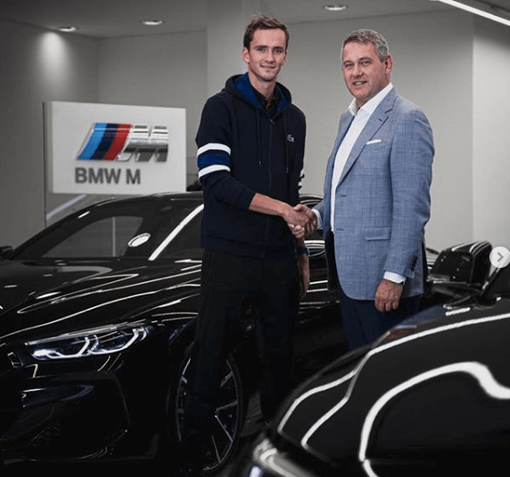 Luxury cars endorsed advertised promoted driven by tennis male female players sports sponsors list Daniil Medvedev