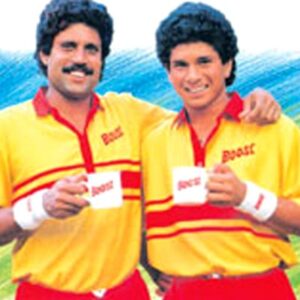 Kapil Dev and Sachin Tendulkar for Boost