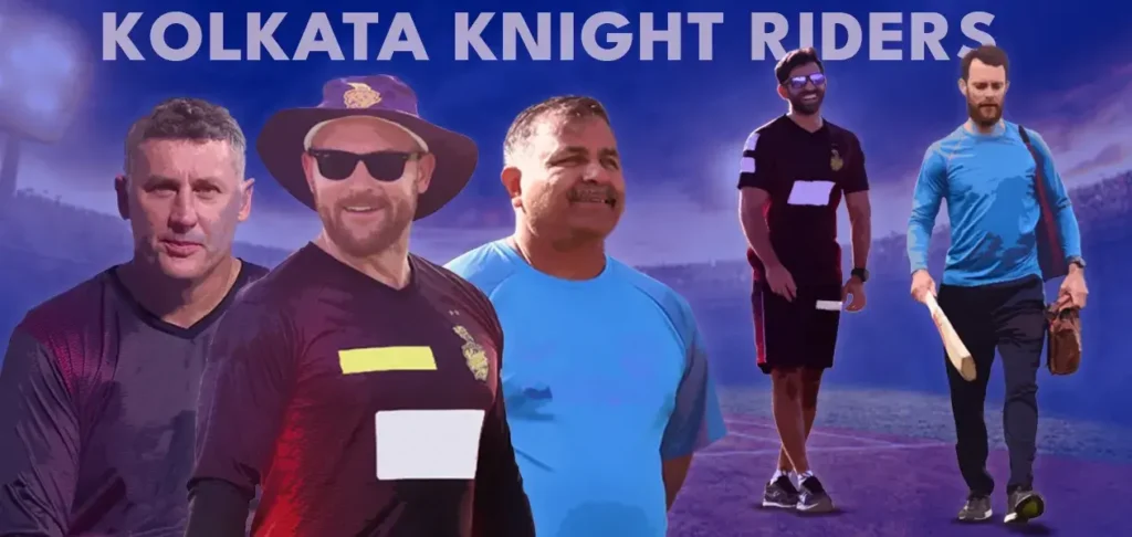 KKR - Brendon McCullum, Abhishek Nayar, Bharat Arun, James Foster, David Hussey 