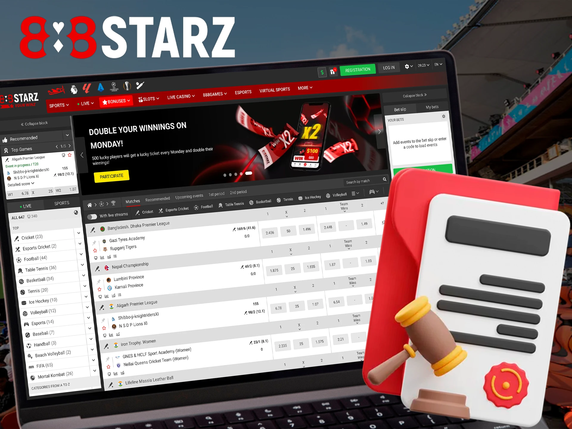 888Starz is completely legal and safe for online betting and gaming in India with a Curaçao license.