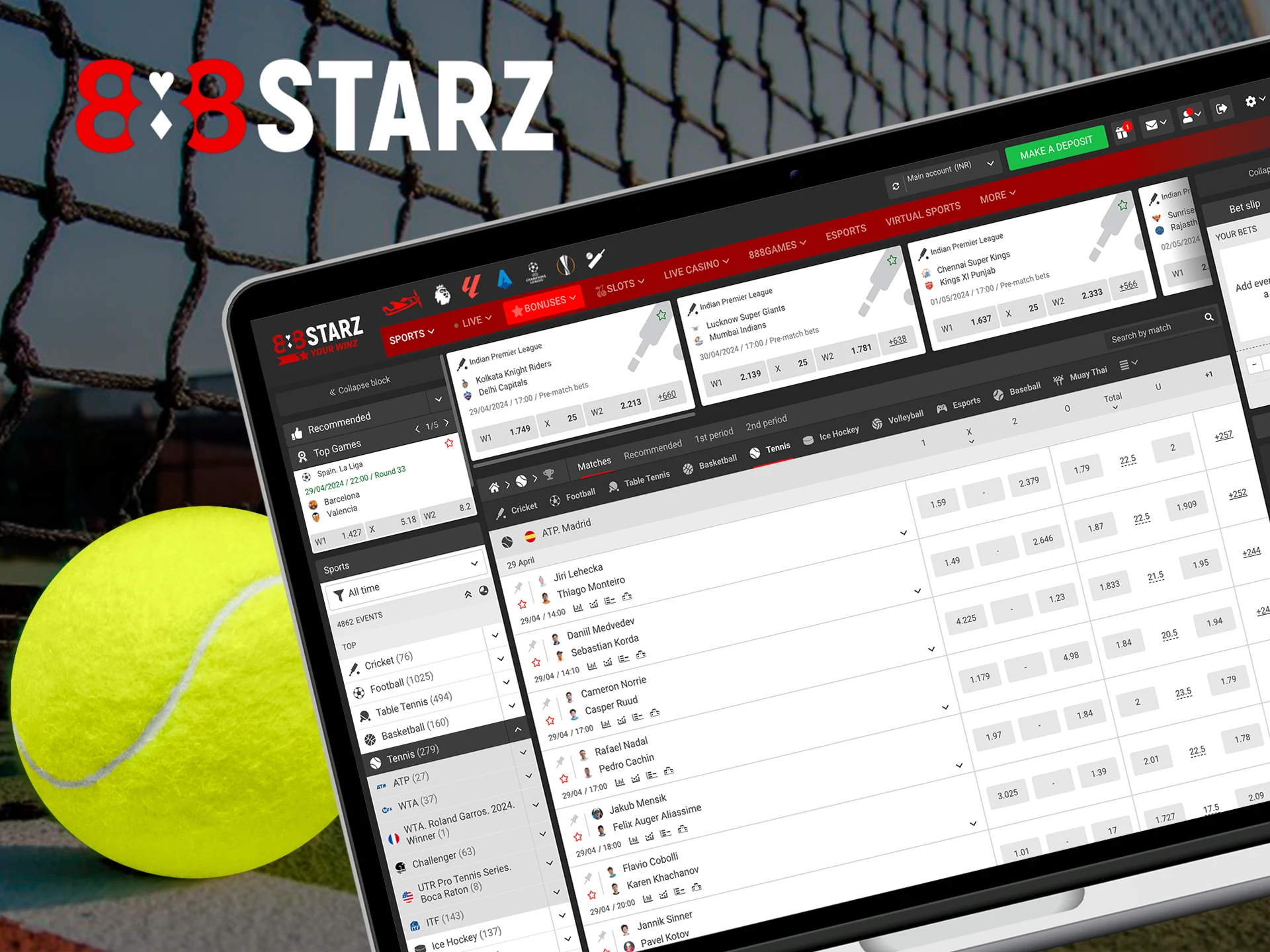 Cricket betting at 22Bet Casino.