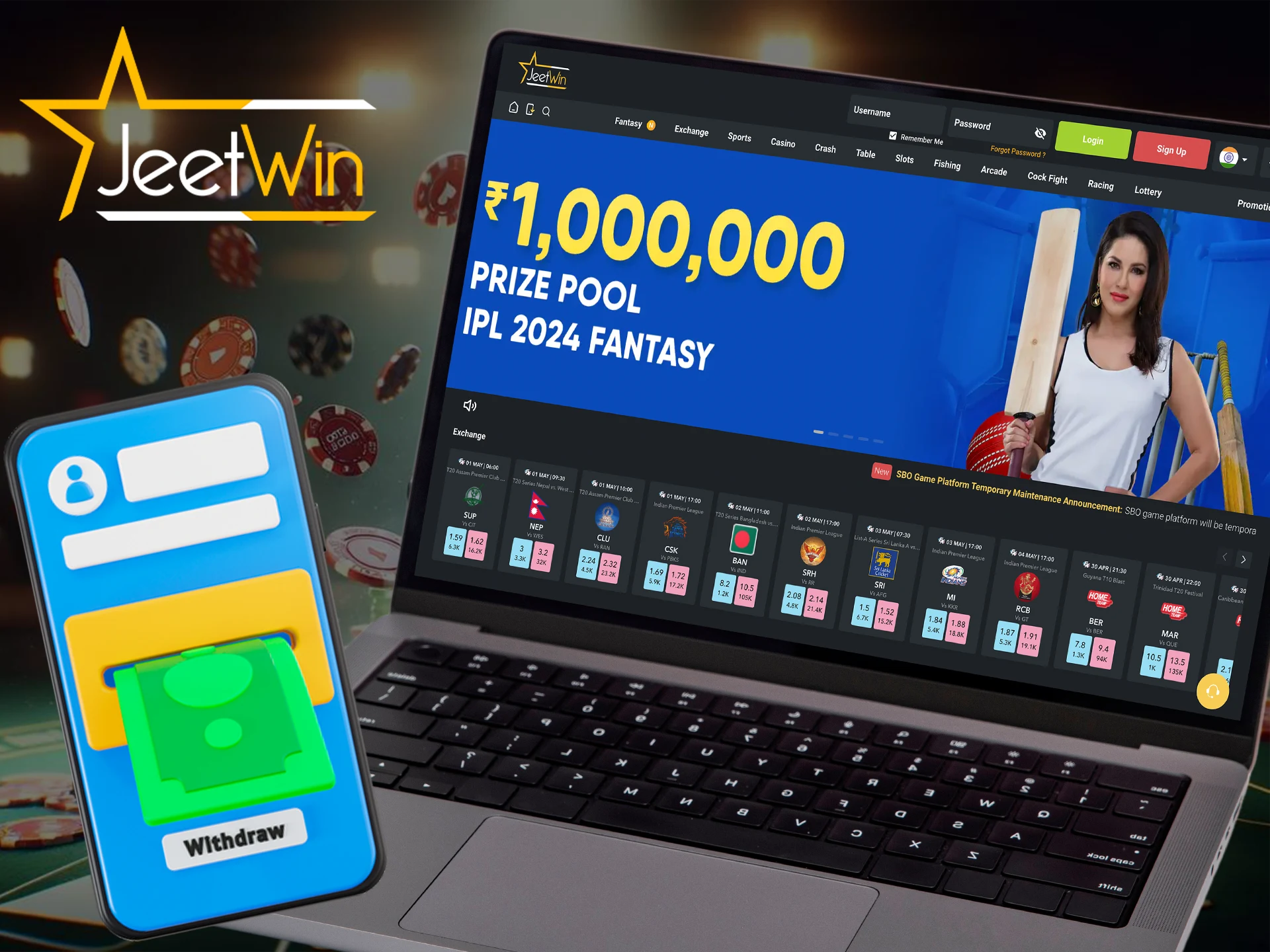 Learn about the withdrawal methods at JeetWin Casino.