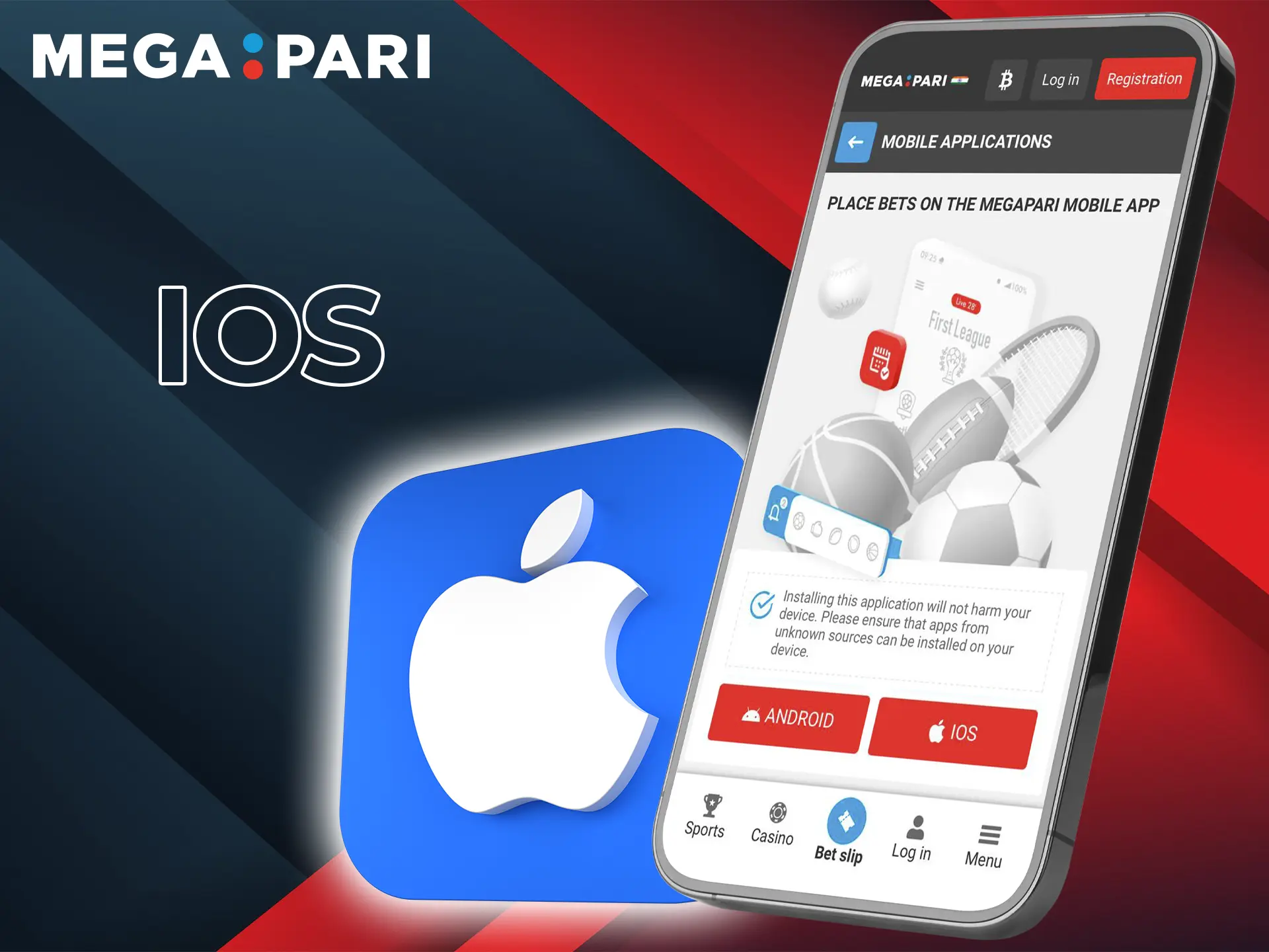 Install the Megapari app for iOS device to enjoy a smooth interface and instant response when betting on football.