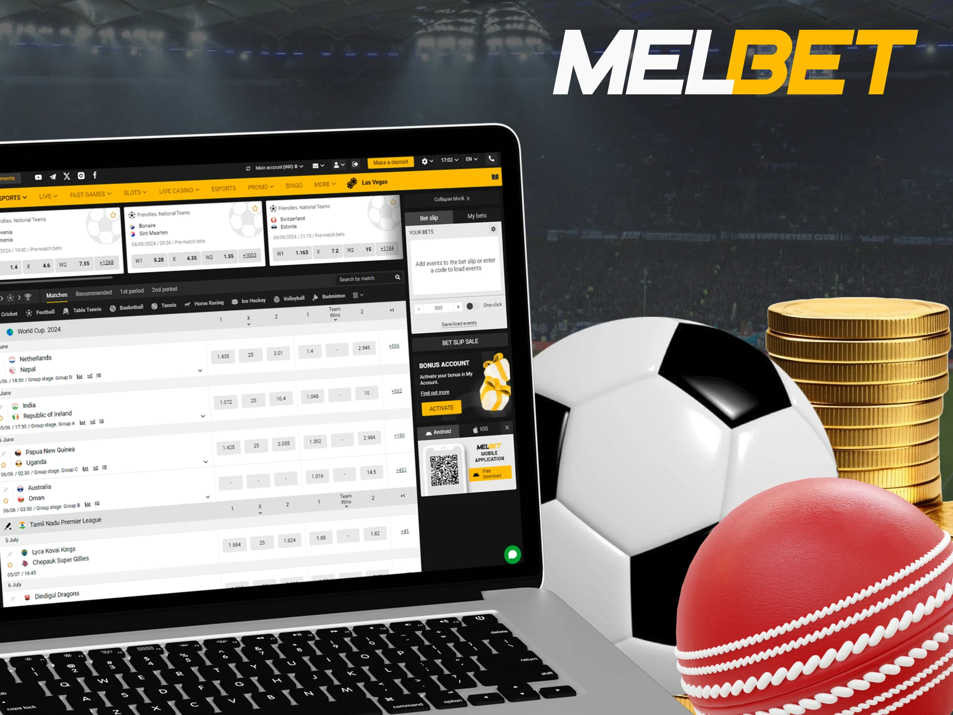 Illustration of a person placing a bet on Melbet with a winning outcome