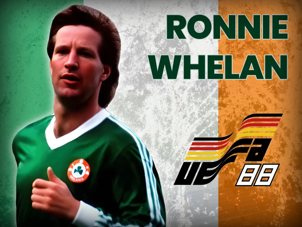 Ronnie Whelan's great strike in a match against the Soviet Union.