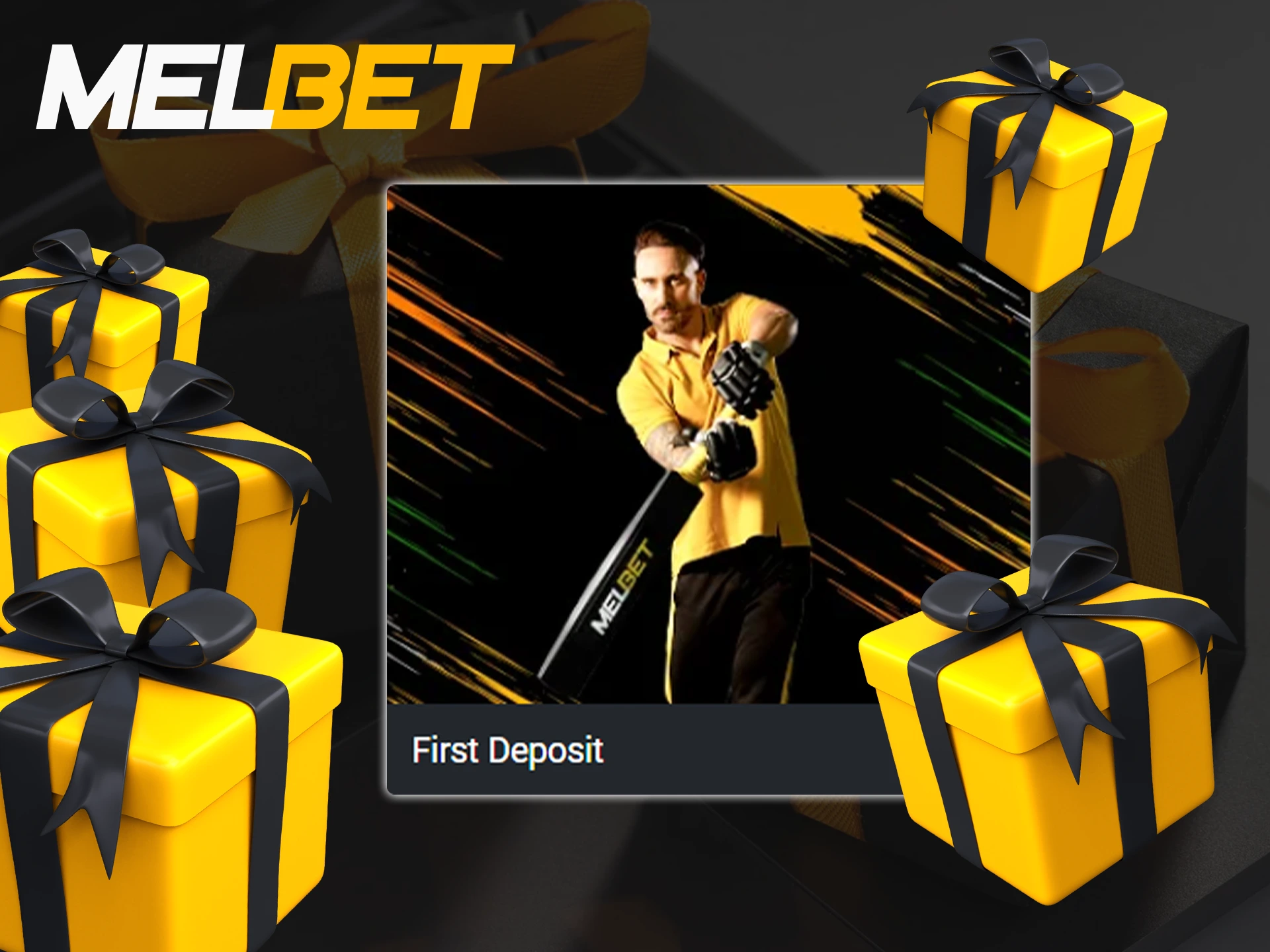 Laptop displaying Melbet deposit bonus offers and information