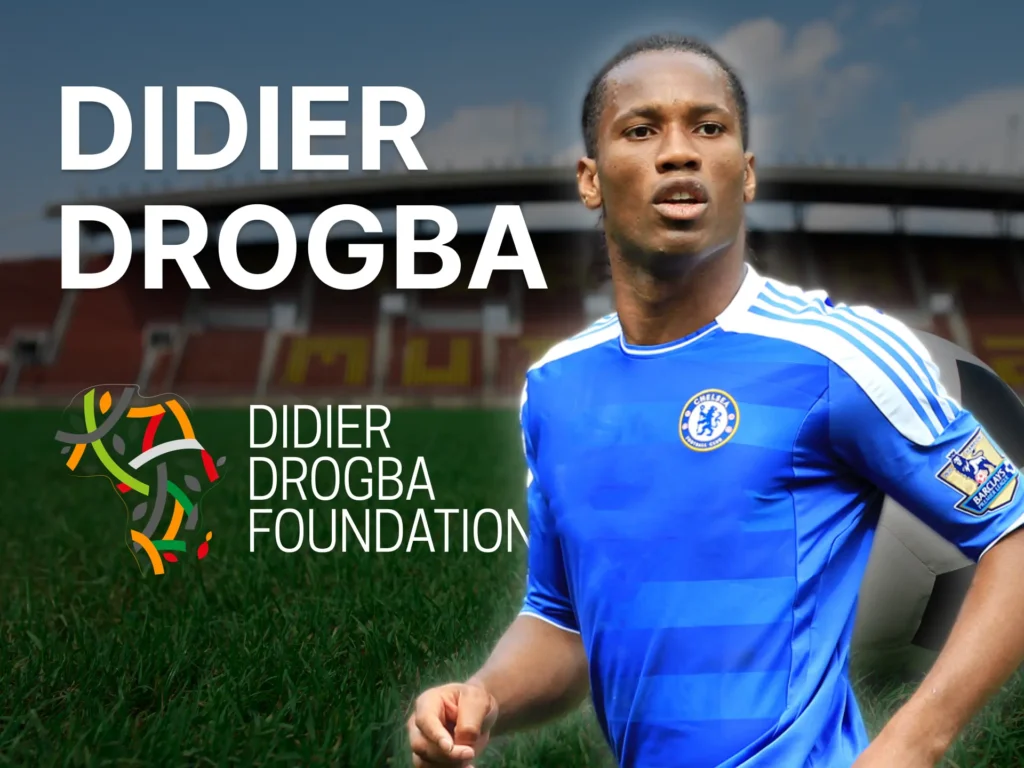 What are the benefits of Didier Drogba's charitable donations.
