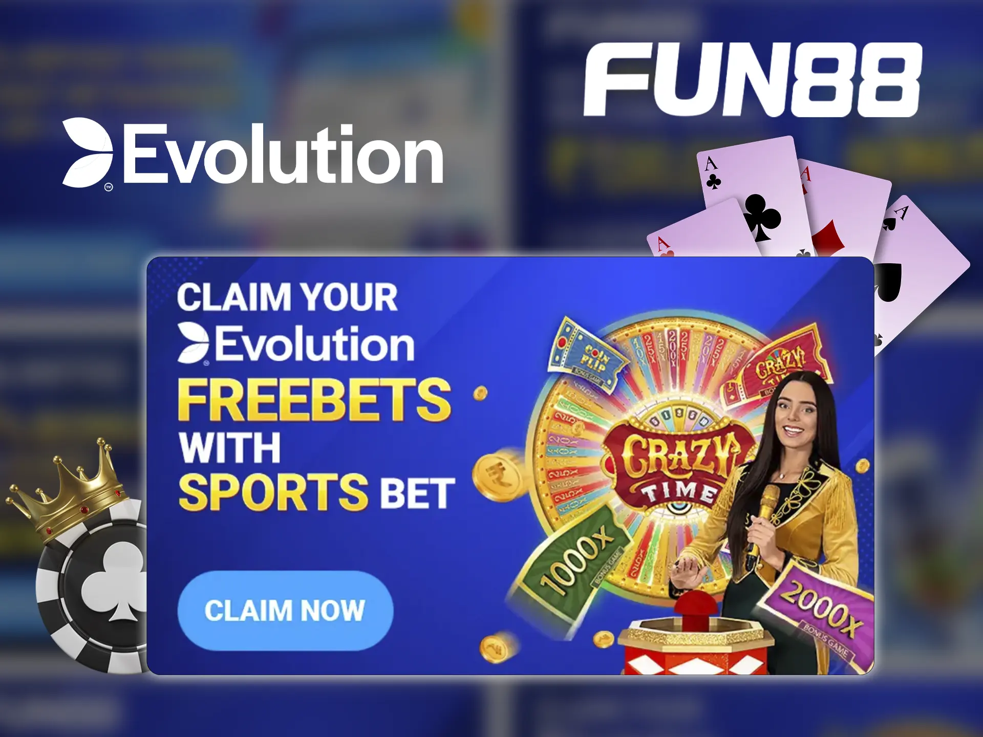 At Fun88 you will find a great offer for gambling enthusiasts from the renowned provider Evolution.