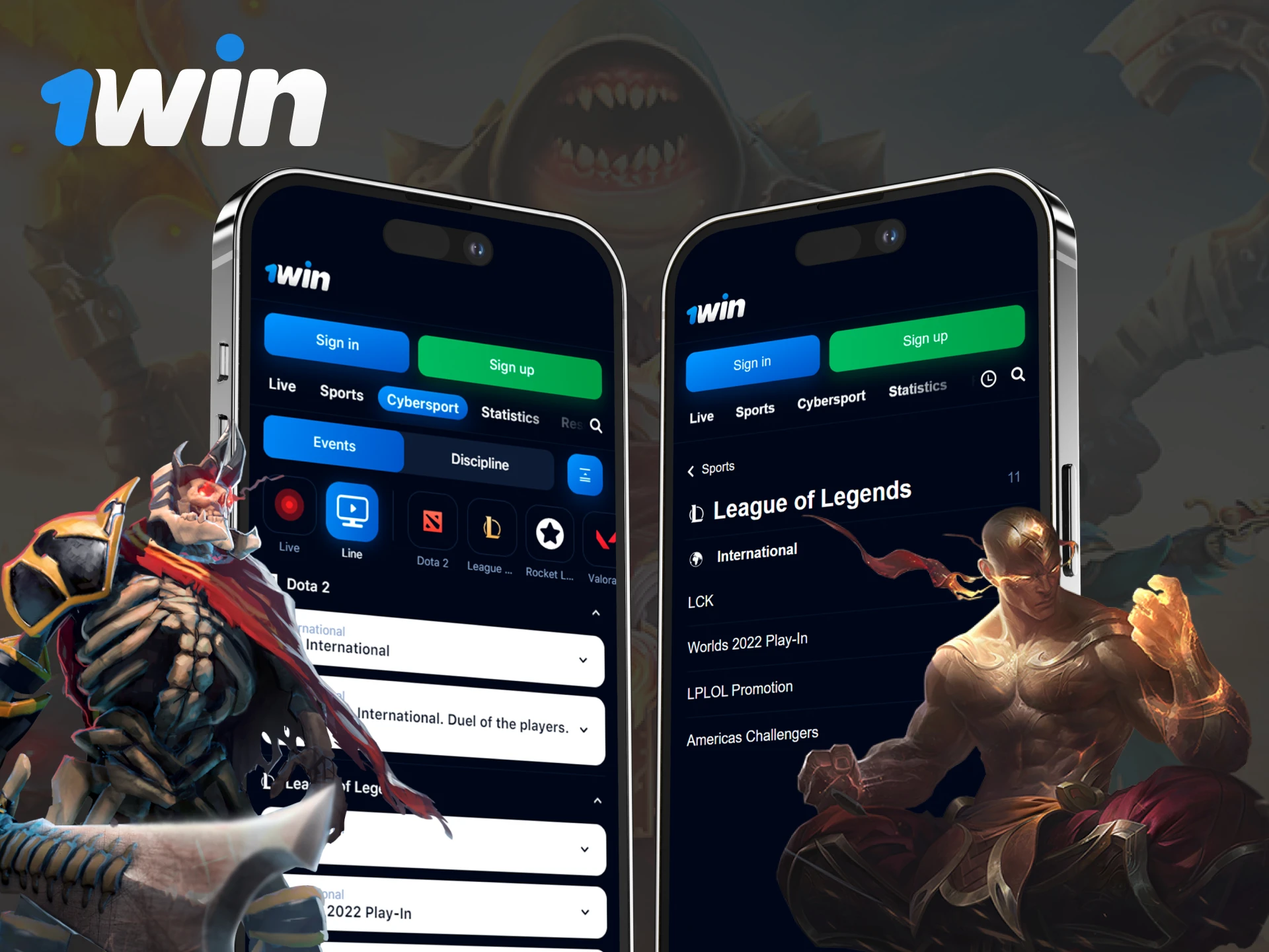 Place bets on eSports in the 1Win mobile app.