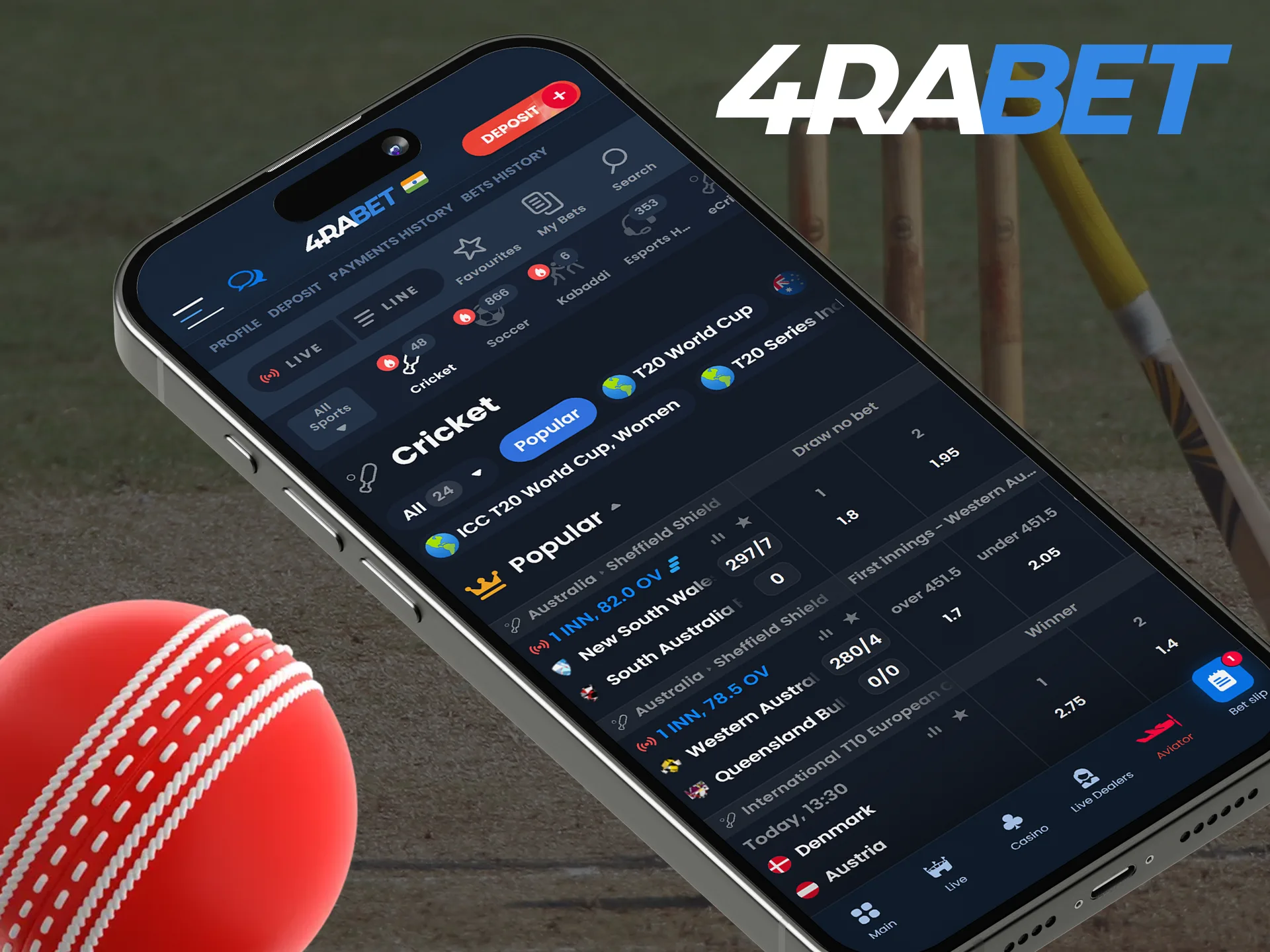 Take the opportunity to make a successful cricket bet at 4Rabet.