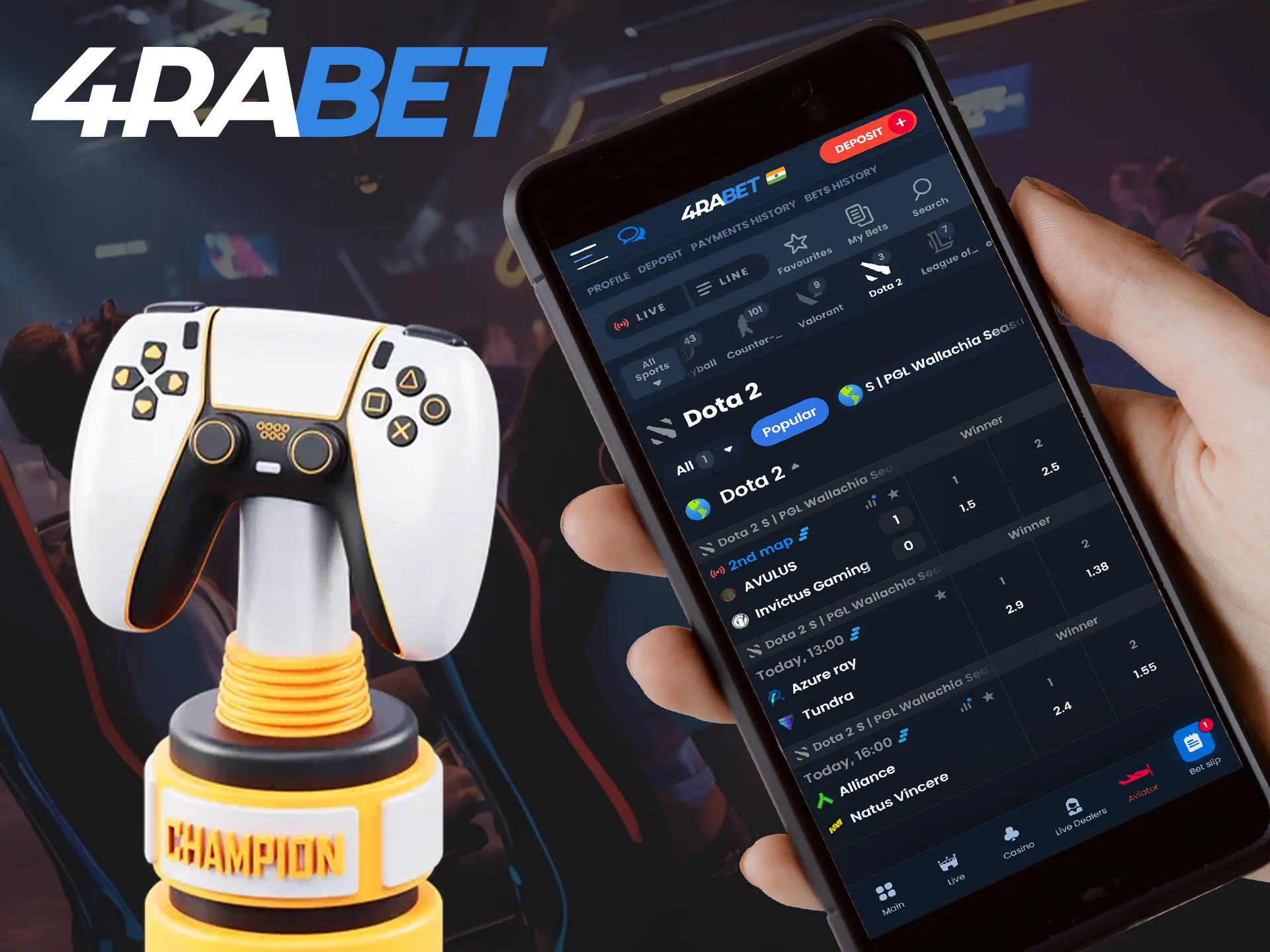 Enthusiasts of eSports games can bet on it at 4Rabet.