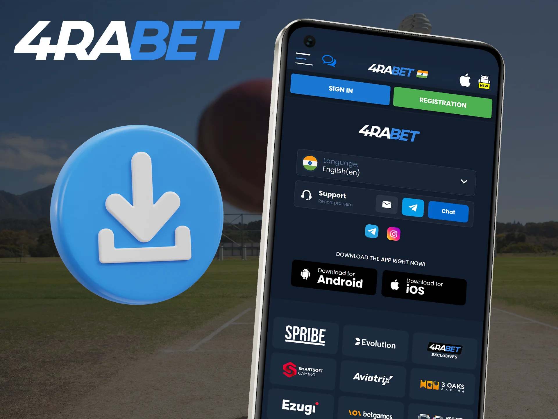 Install the 4Rabet mobile app in a couple of easy clicks.