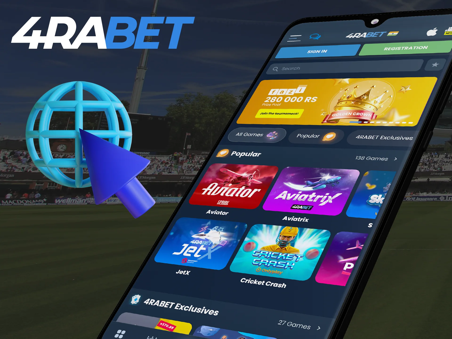 You can use the mobile version of the 4Rabet website.