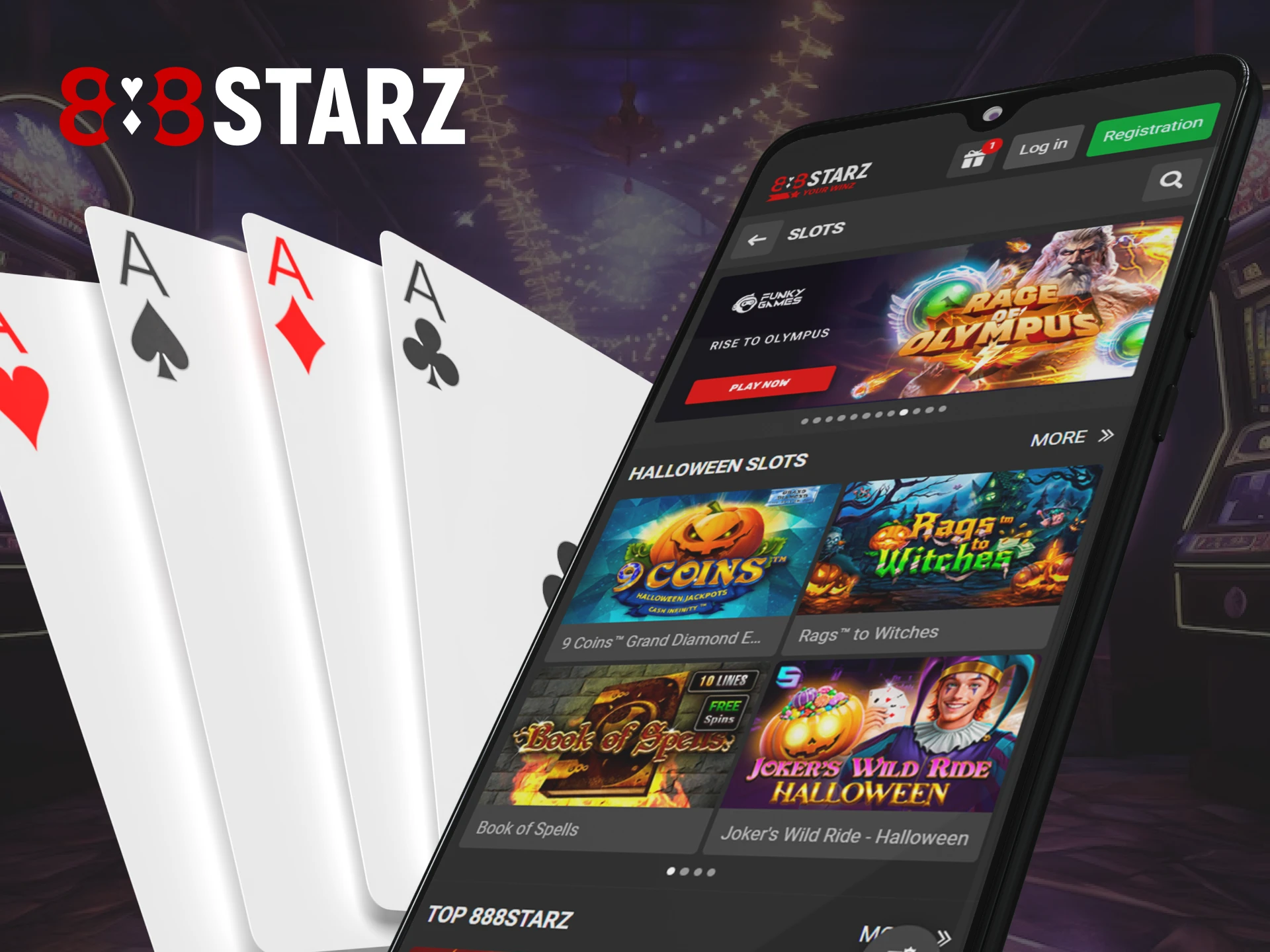 The 888Starz mobile app offers a wide range of casino games.