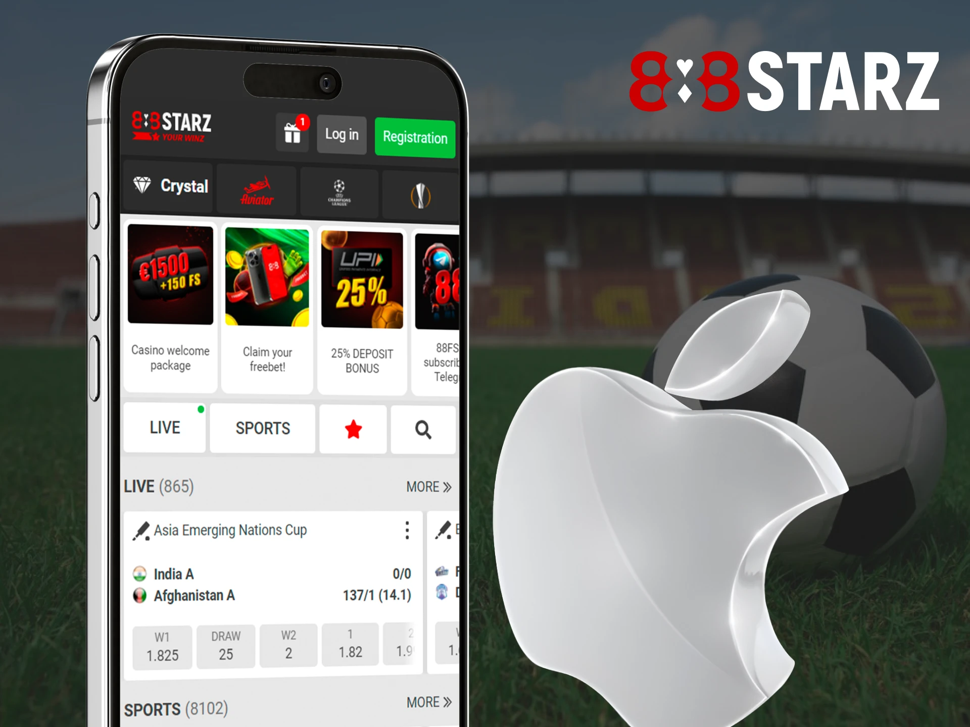 Download the 888Starz app on your iOS device.