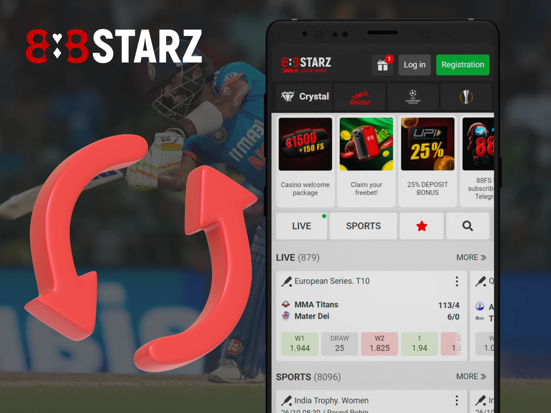 Update your 888Starz app by following these steps.