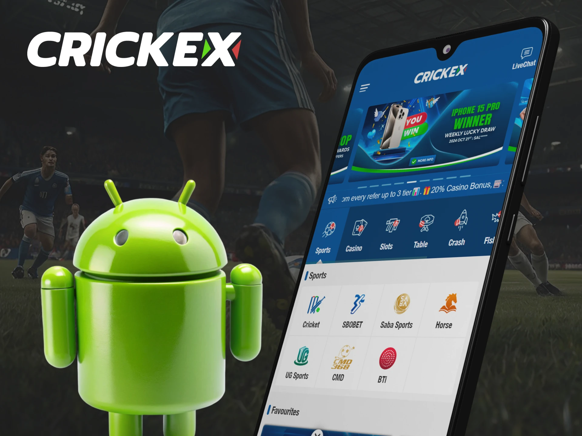 Download the official Crickex app for Android.
