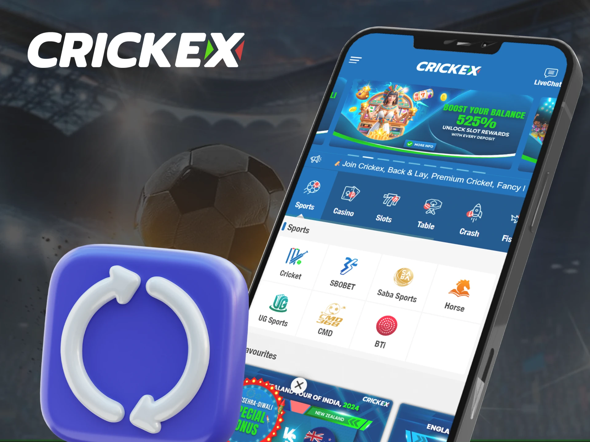 Easily update your Crickex app to the latest version.