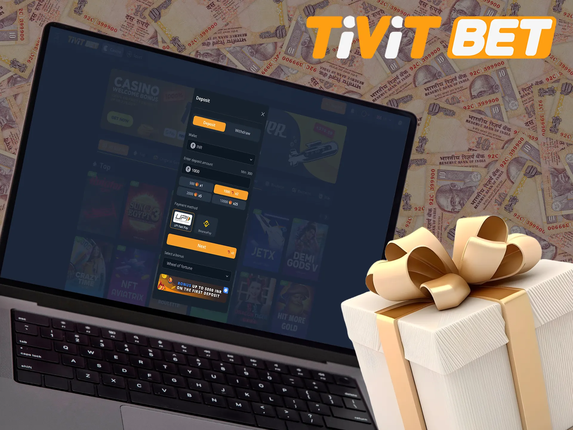 Deposit your first deposit and get a welcome bonus from Tivitbet.