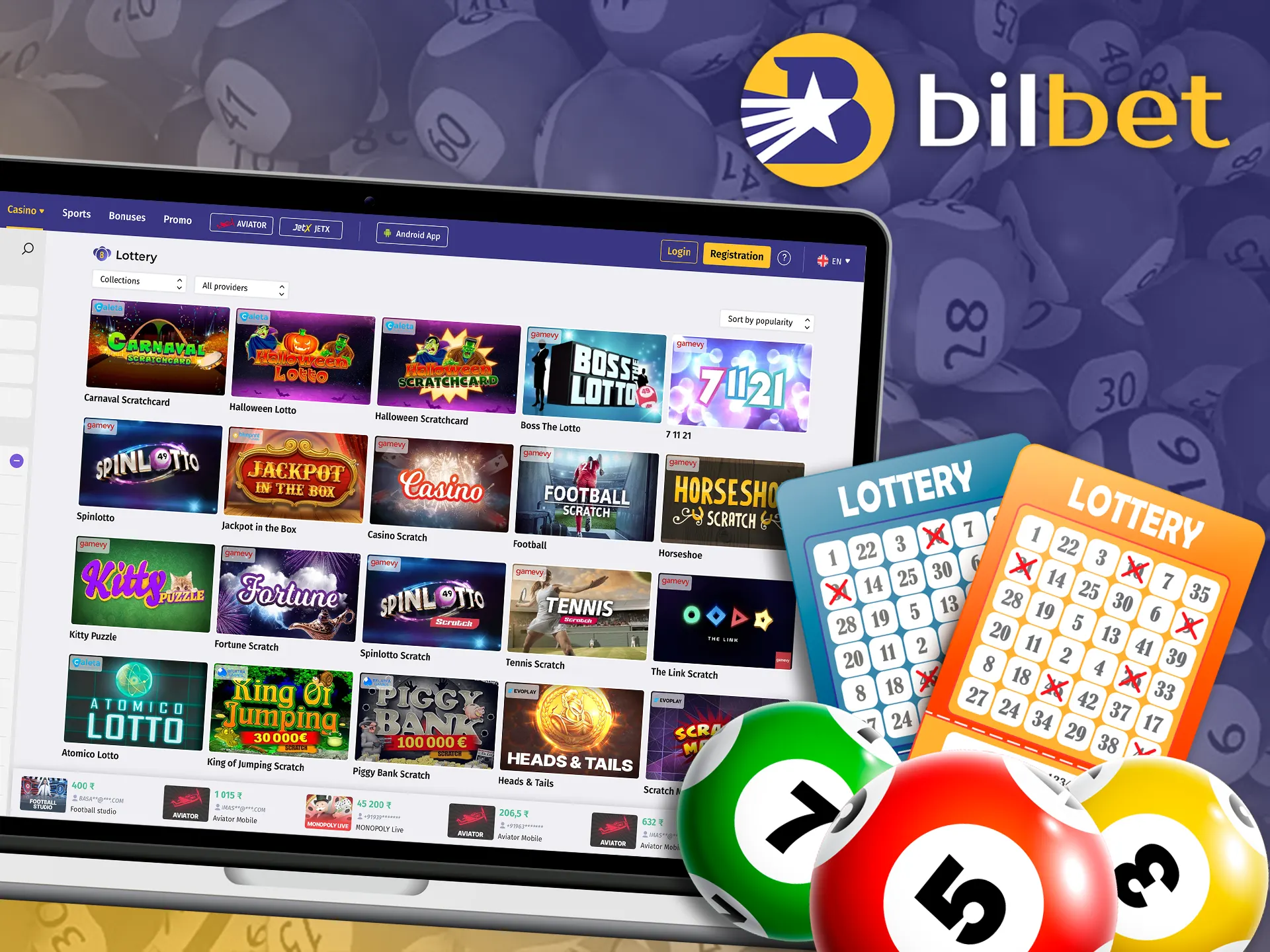 Count on luck and get a winning lottery ticket at Bilbet.