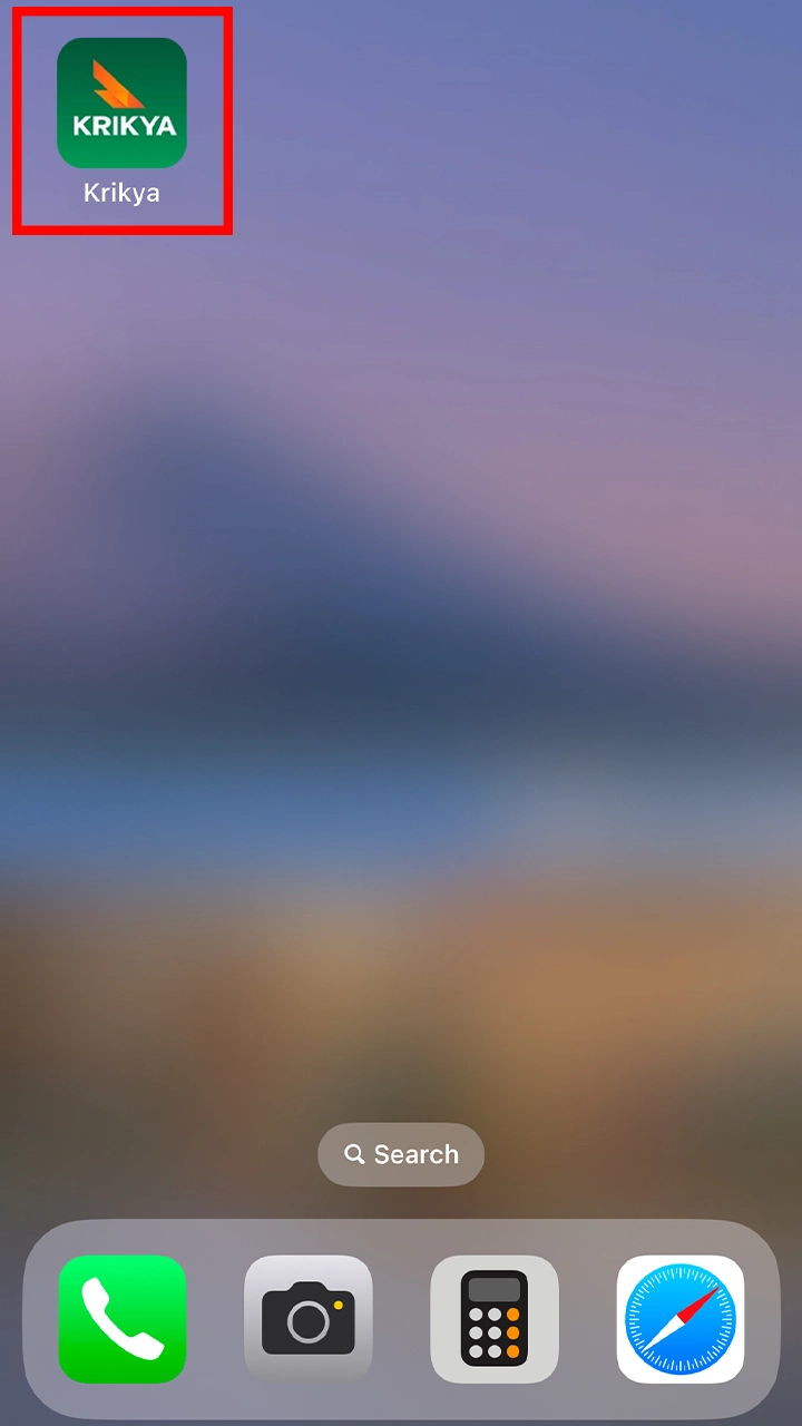 Test the Krikya app that appeared on your home screen.