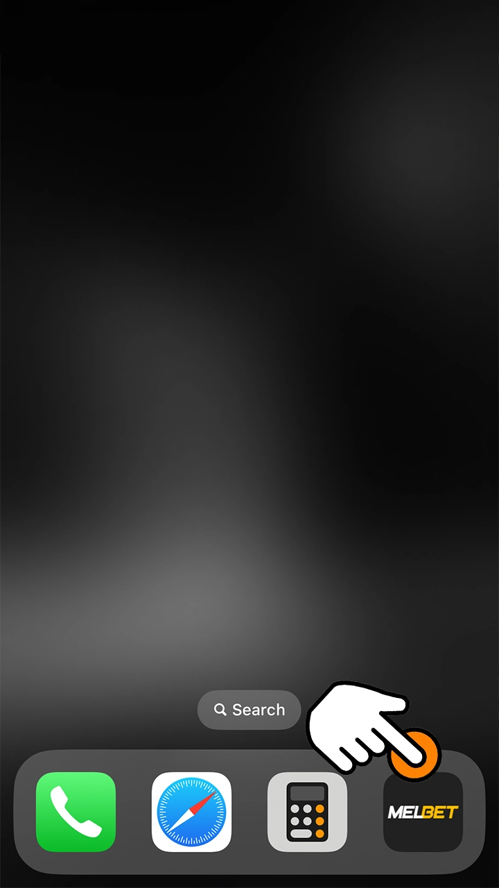 Illustration of an iPhone accessing and using the Melbet app