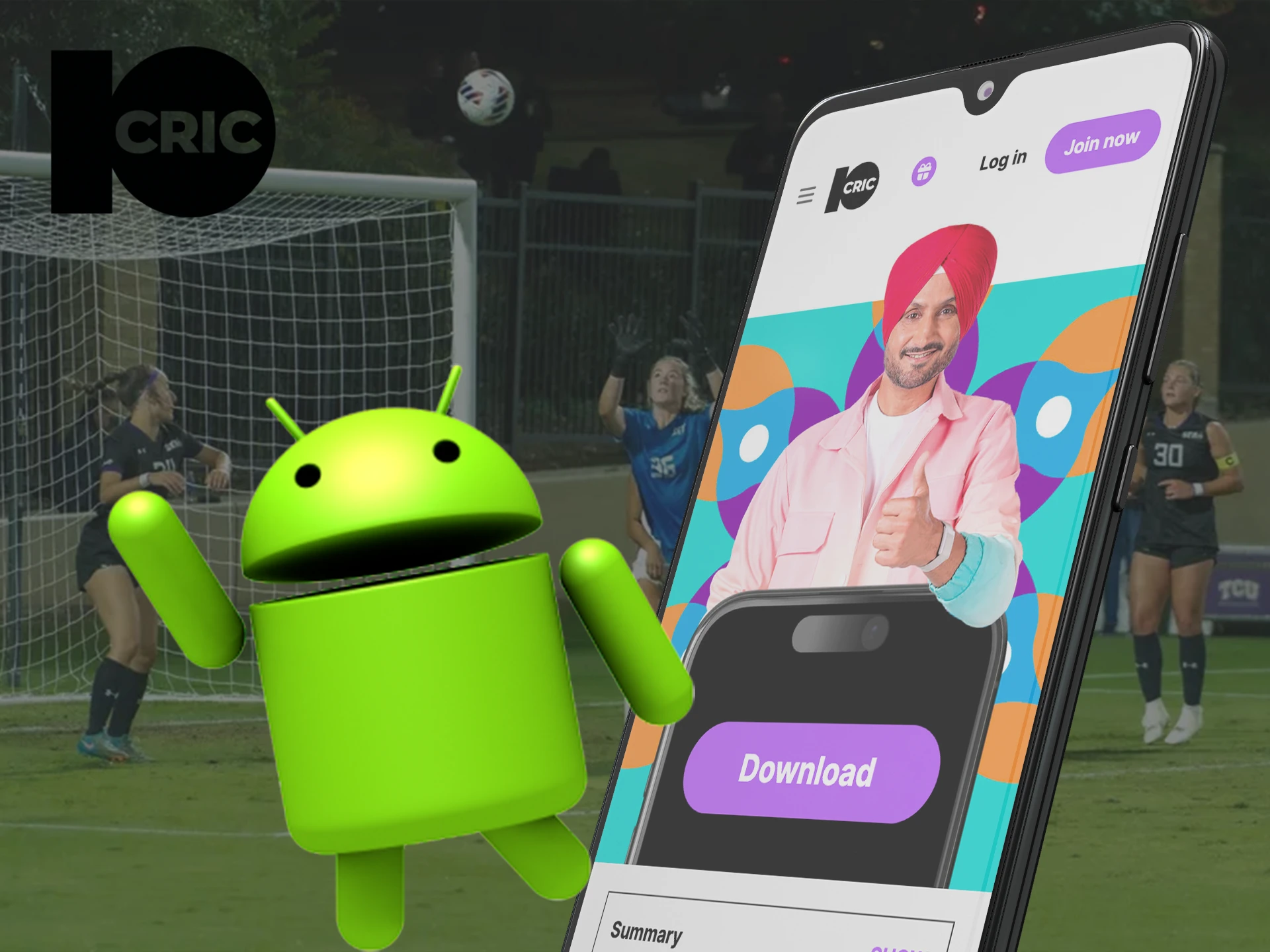 Use your smartphone to start betting on the 10Cric app.