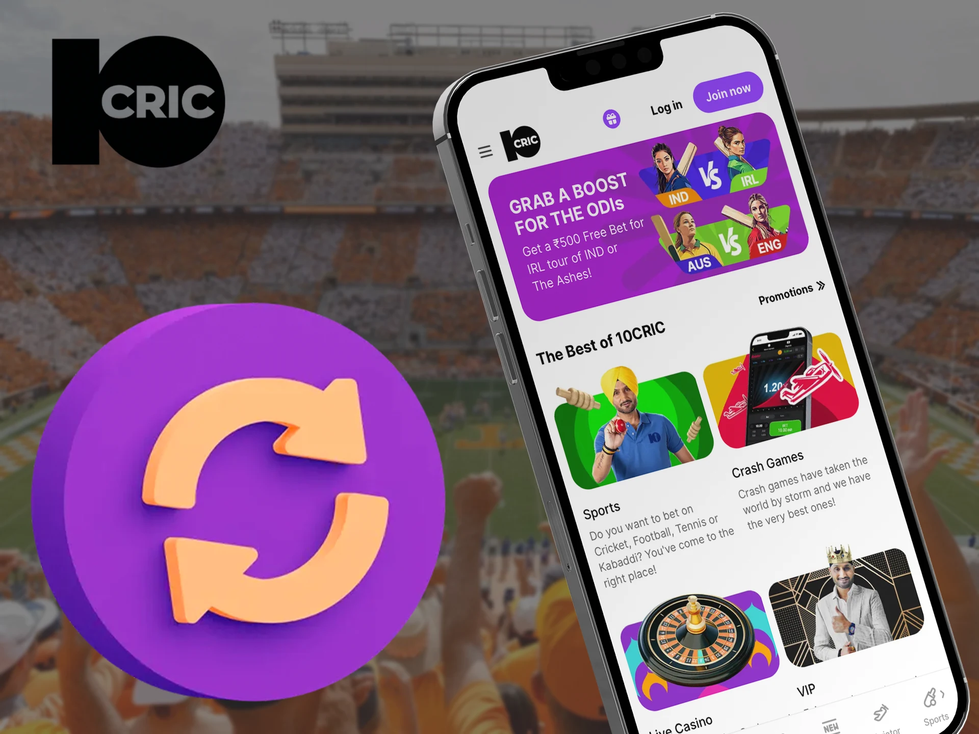 Update the 10Cric app to the latest version for proper operation.
