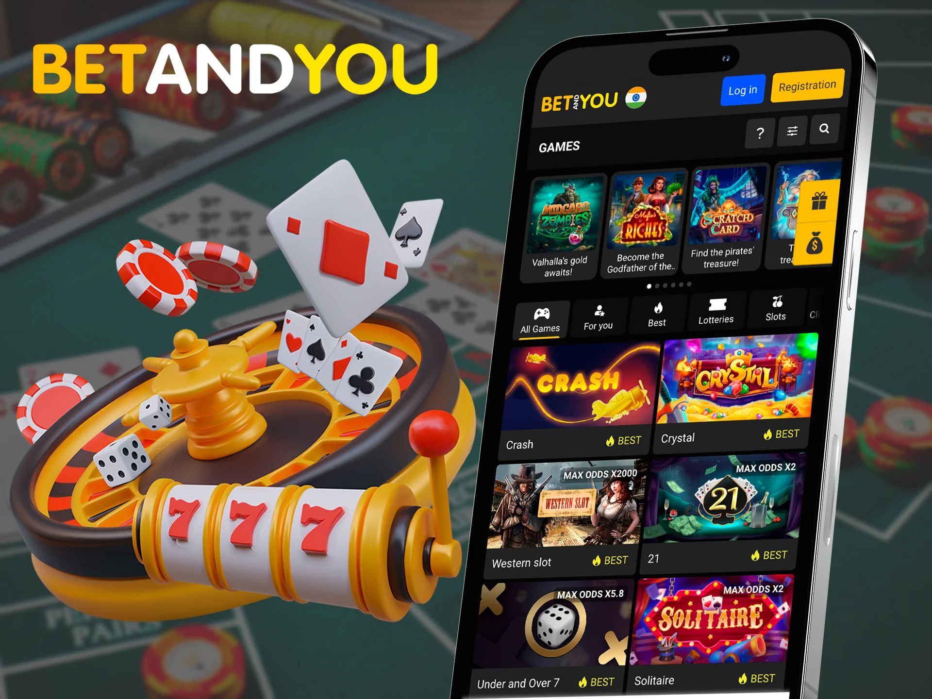 Find a winning game for you in the casino section of the Betandyou app.