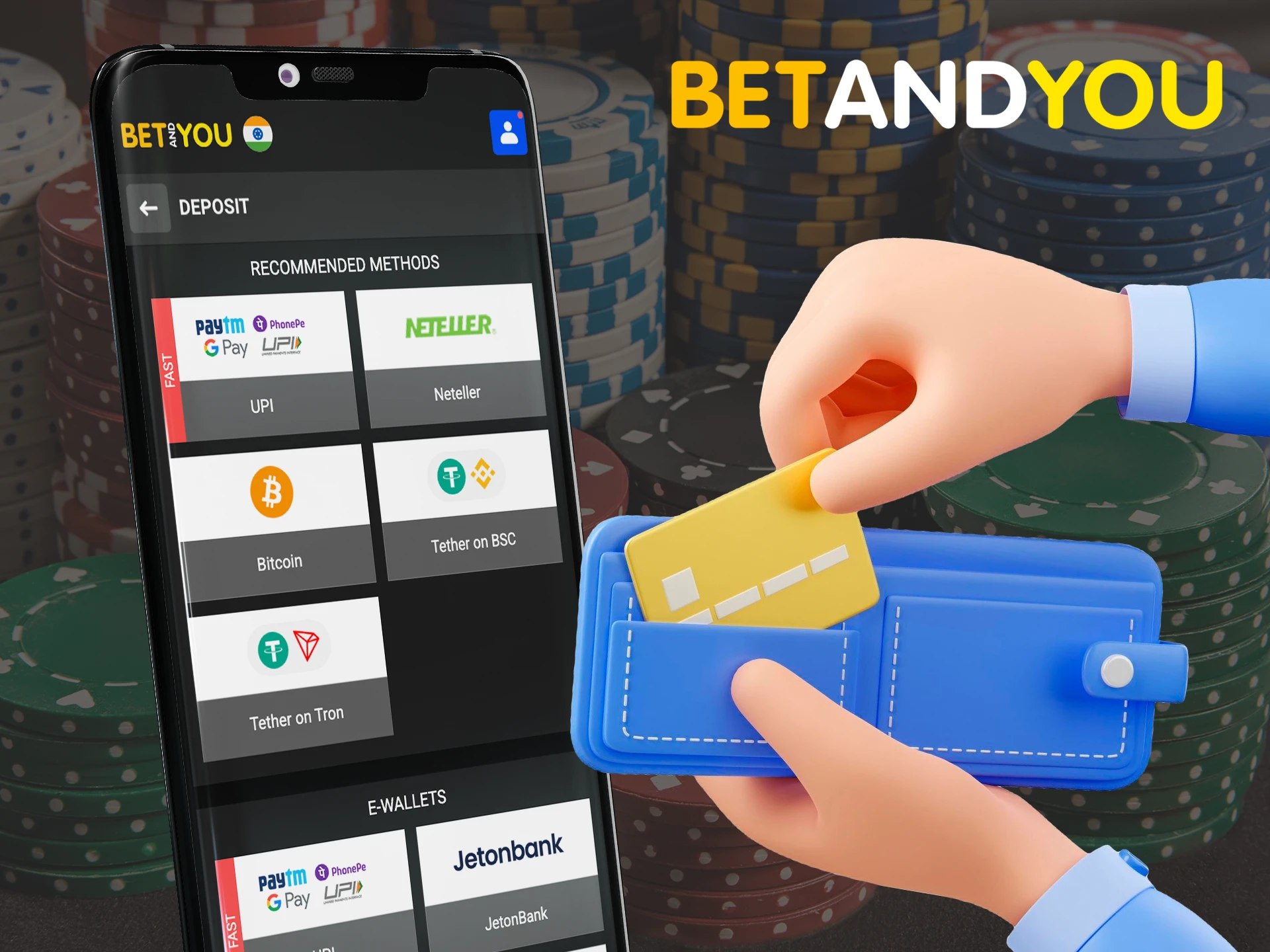 Instantly withdraw and deposit your account on the Betandyou app.