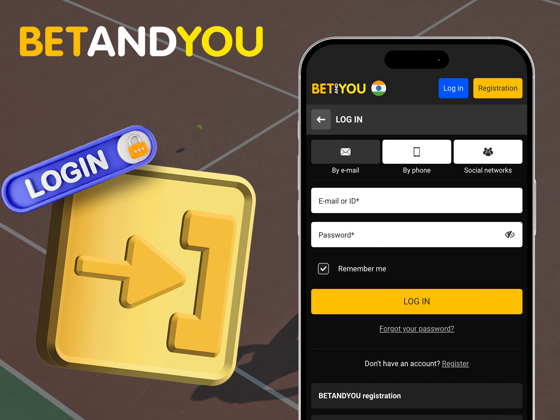 Use your account for sports and casino betting on the Betandyou app.