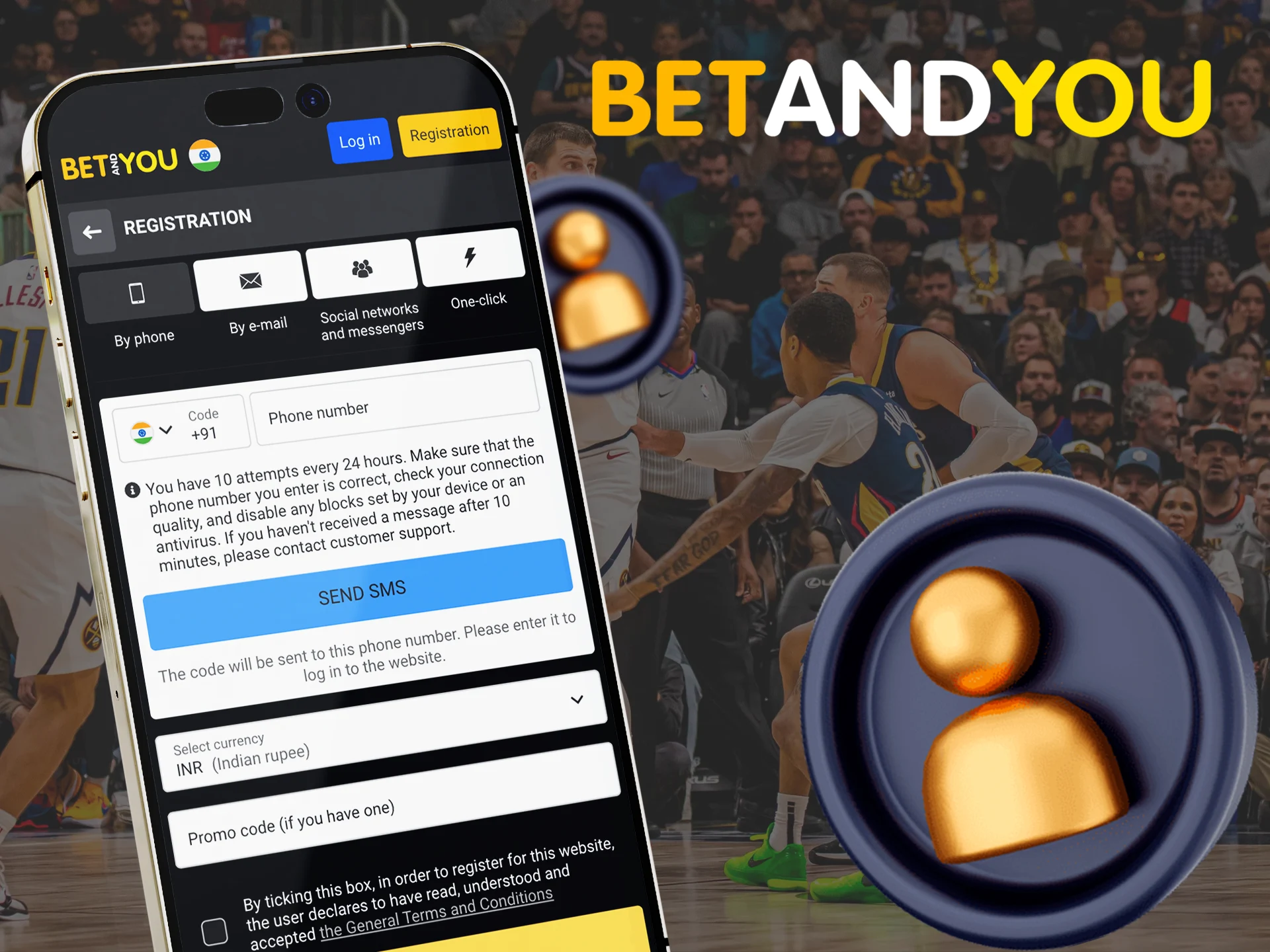 Create a personal account in the Betandyou app to start betting.