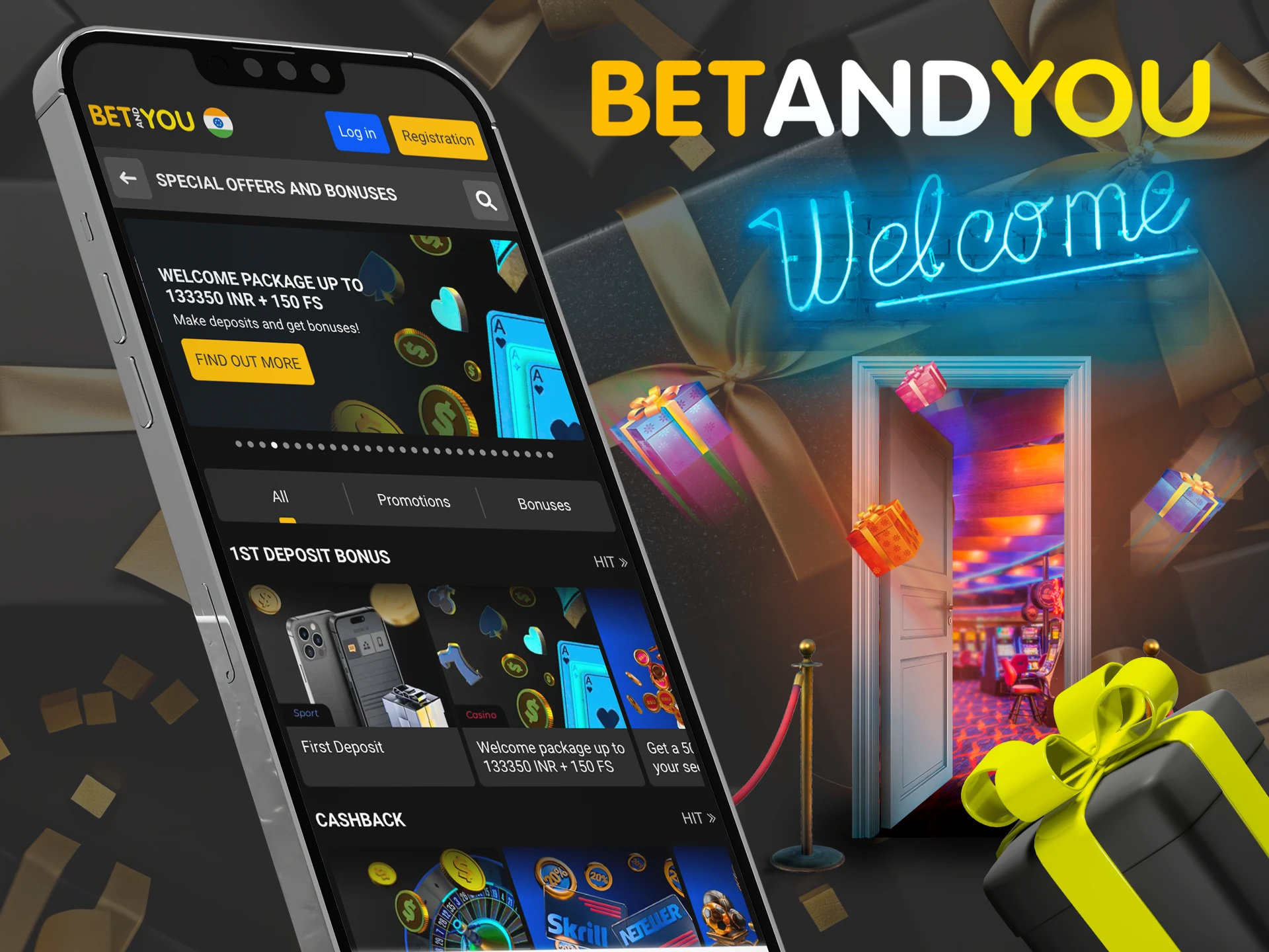 Get welcome bonuses for your bets on the Betandyou app.
