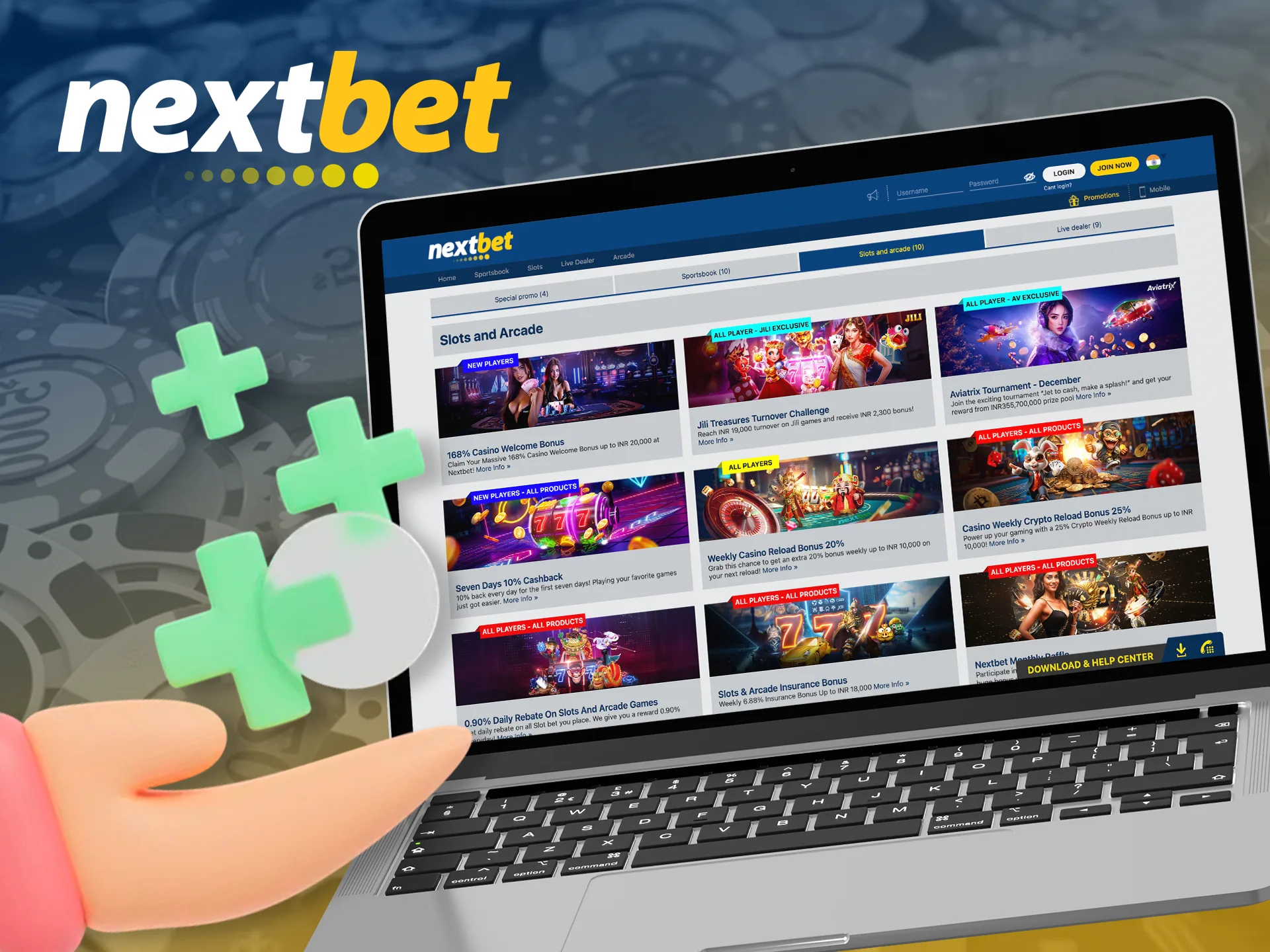 Find out what benefits await you at Nextbet for your bets.
