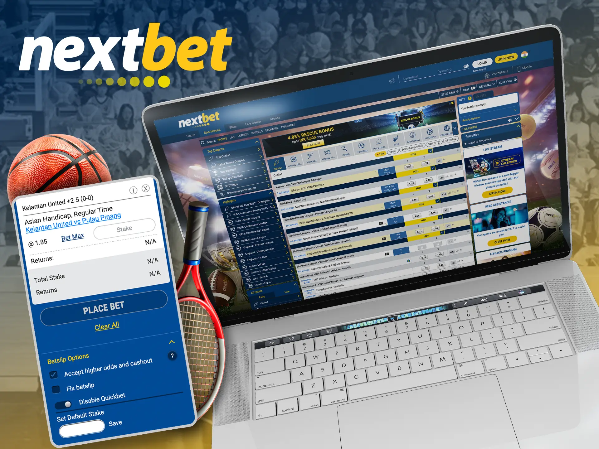 Use options based on your winning bets at Nextbet.