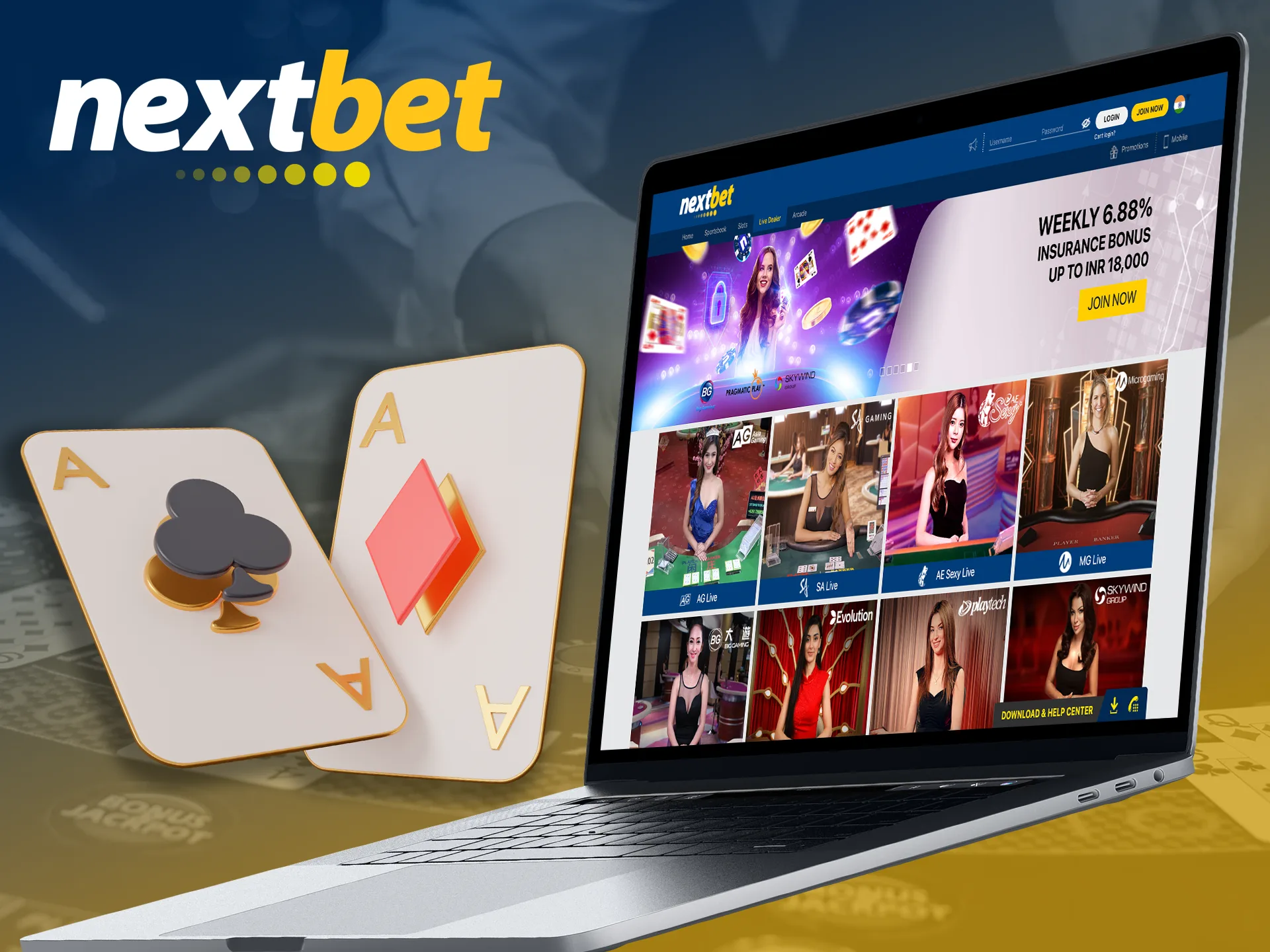 Collect a winning card combination to win at Nextbet.