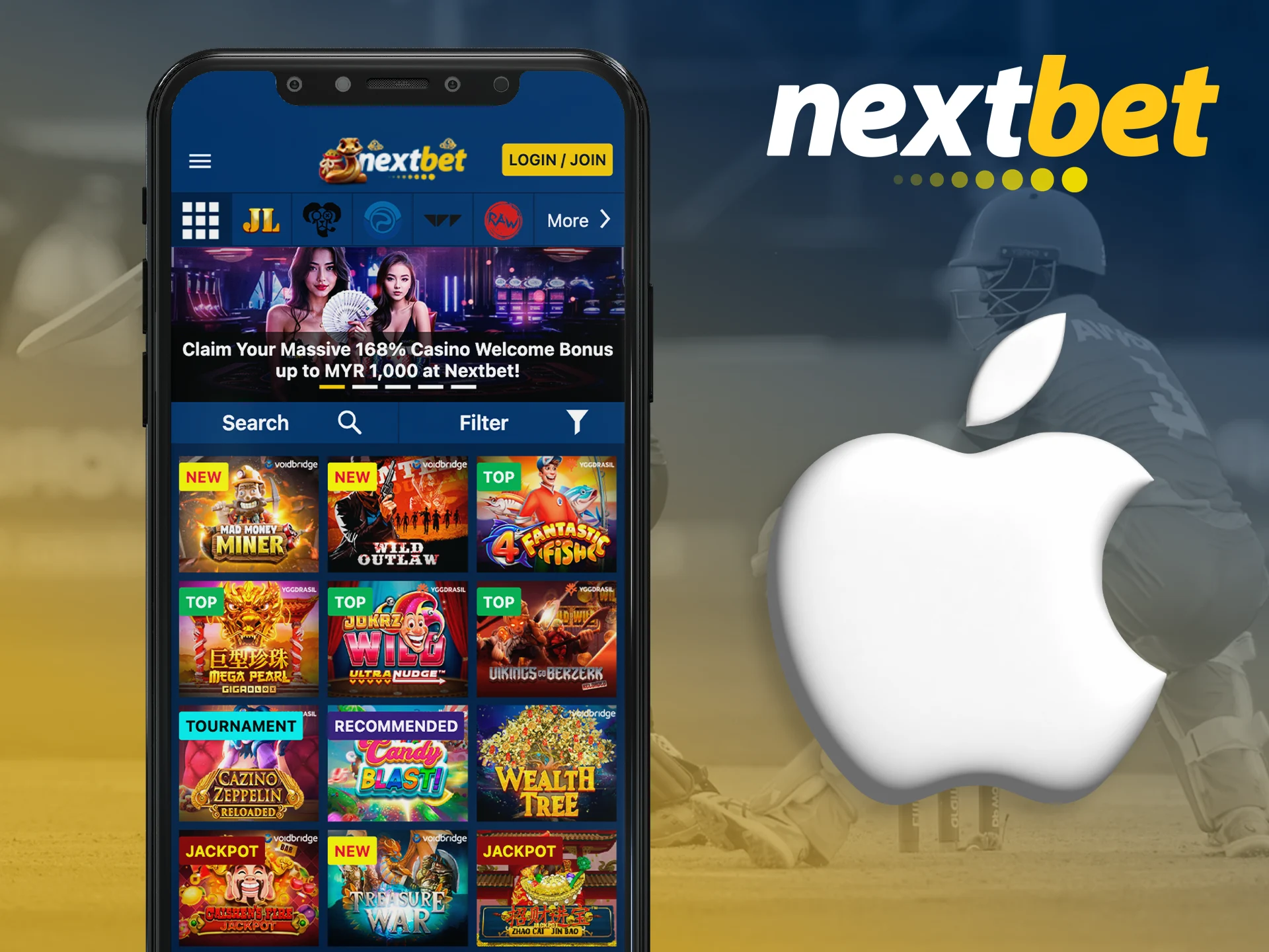 Use any iOS device to install and play Nextbet.