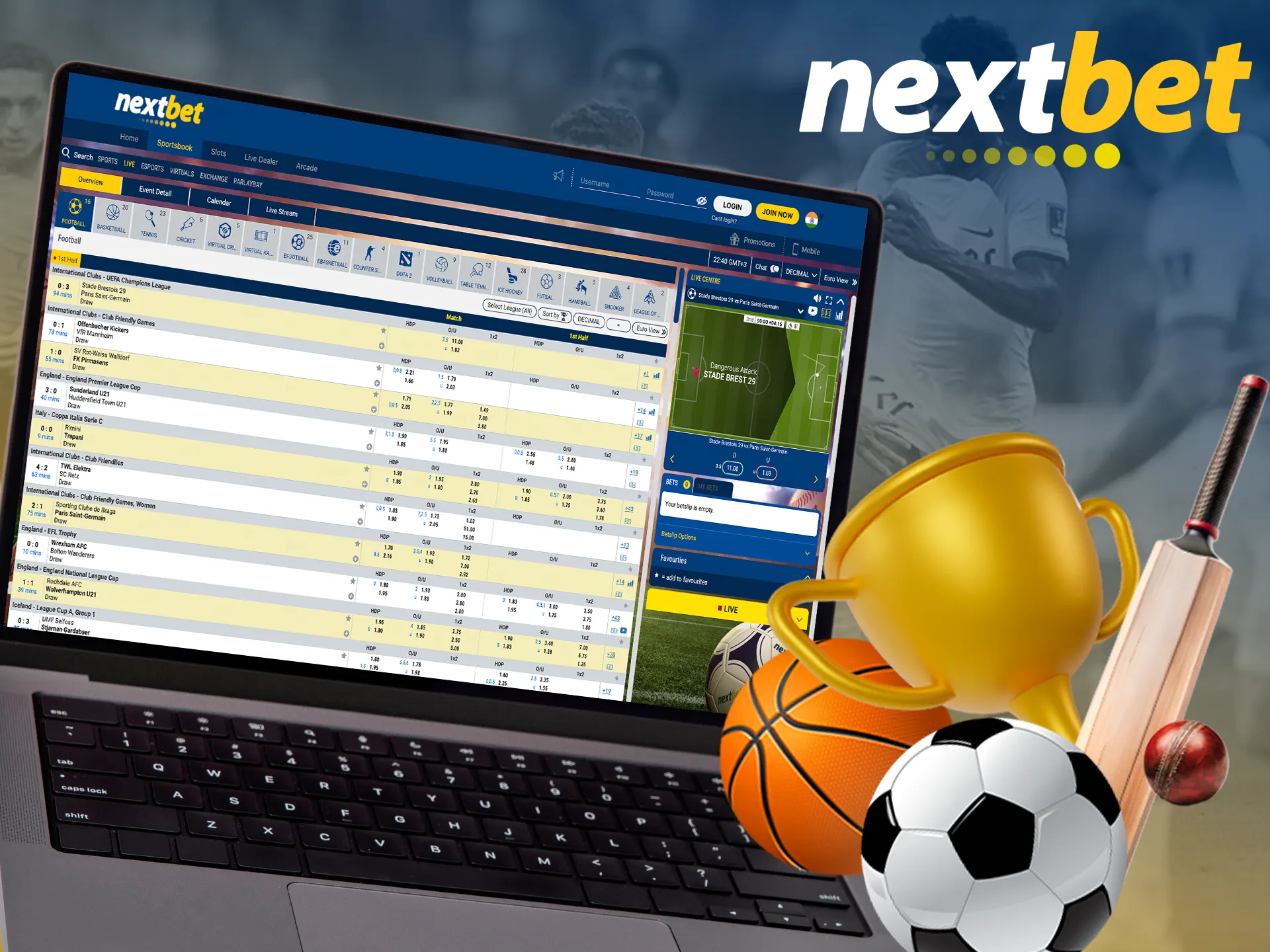 Win at Nextbet using different types of bets from the bookmaker.