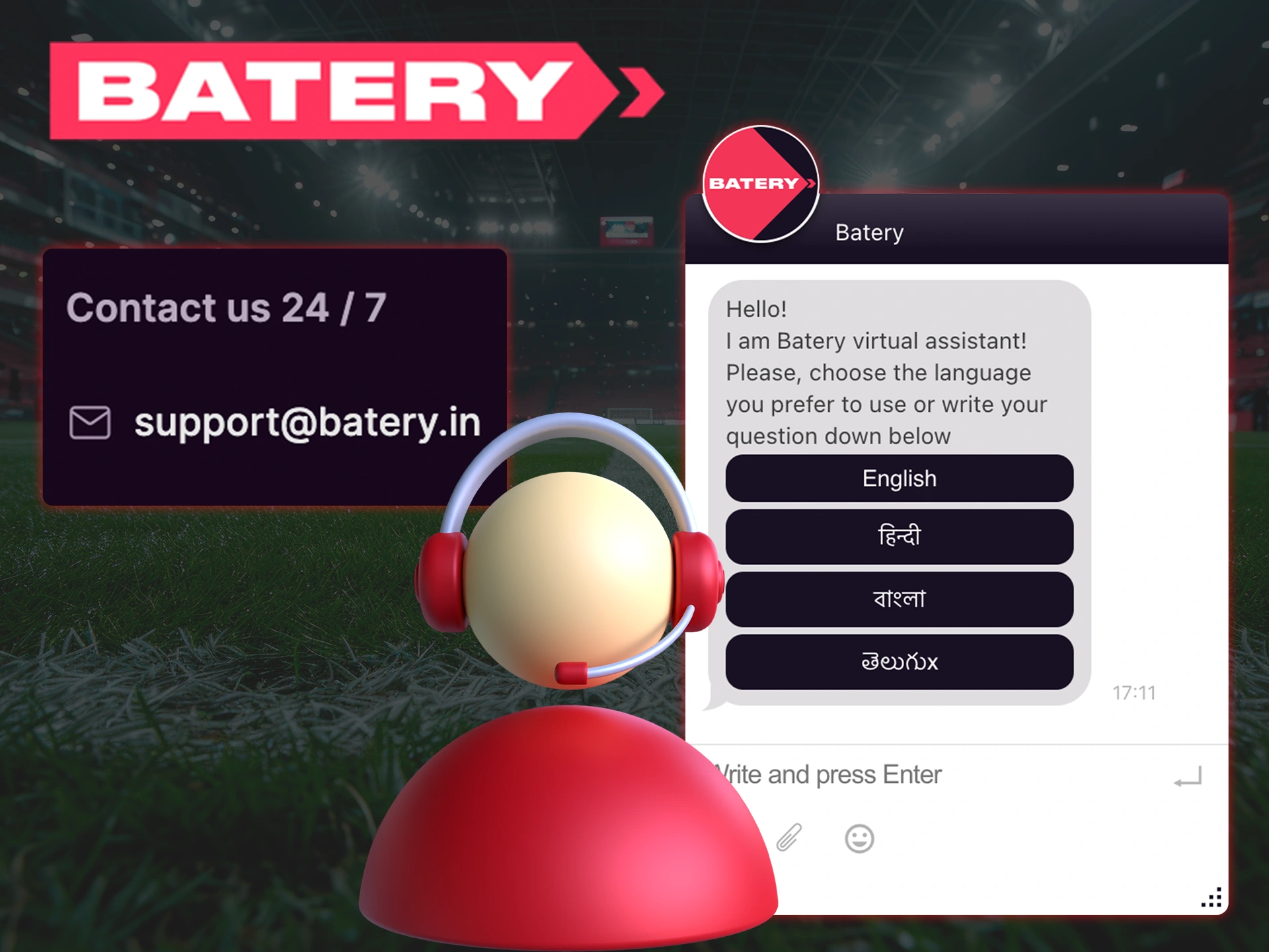 Reach out to the Batery customer support team for a quick and professional assistance.