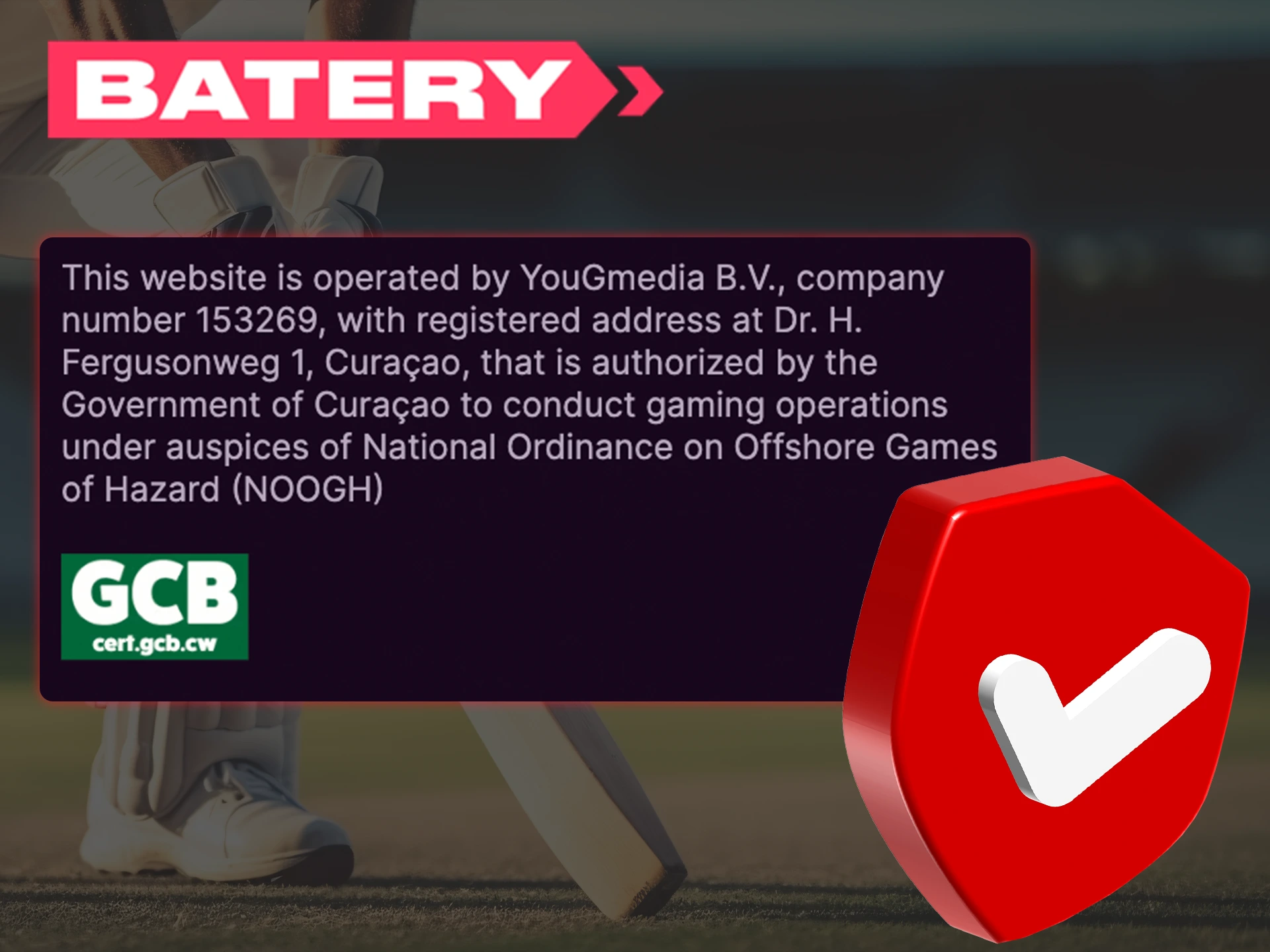 Batery is a trustworthy and legal online casino.