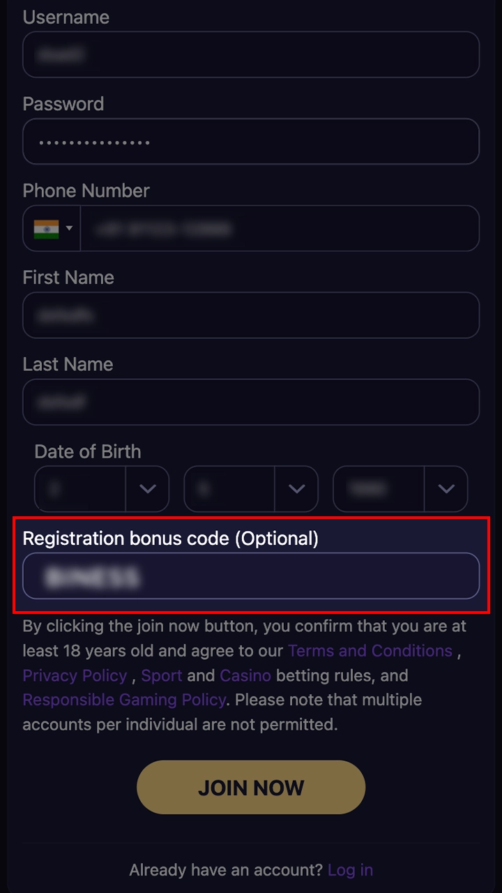 Use promo code to get bonuses from BetVibe.