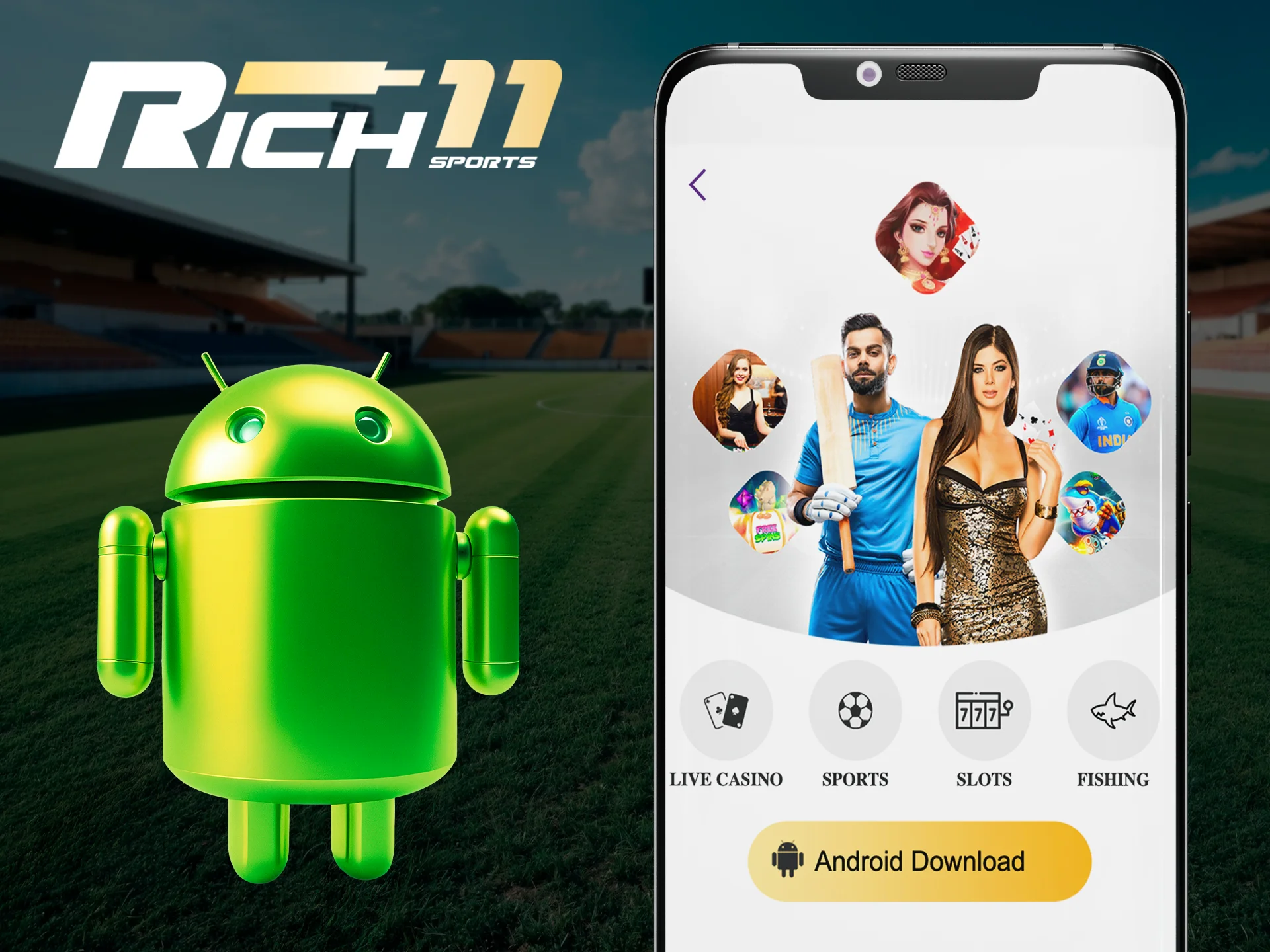 Start winning in the android application Rich11.