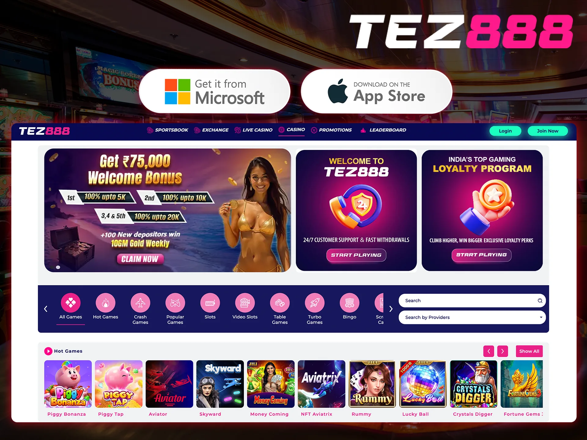 Install Tez888 on your PC for quick access to betting.