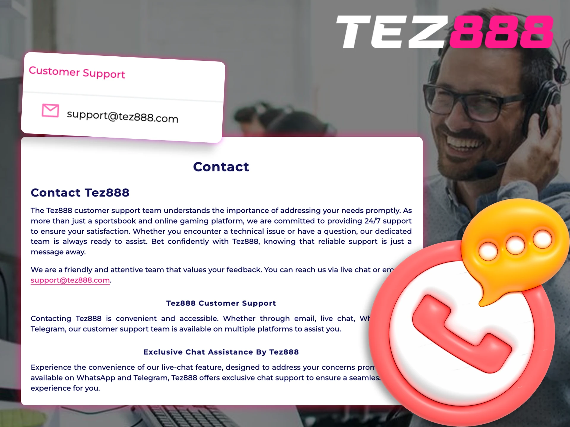 Contact support for Tez888 problems.