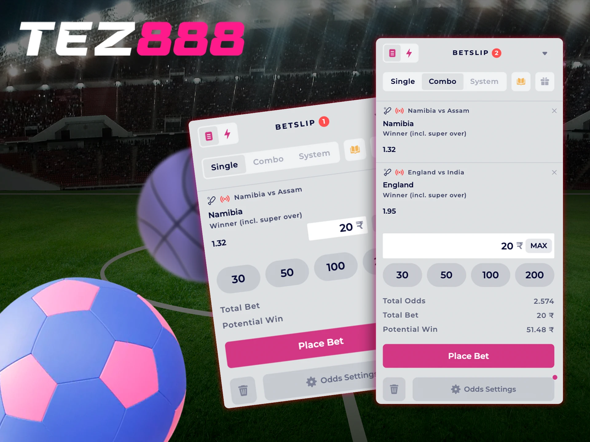 Choose the type of bet you need among the ones presented at Tez888.